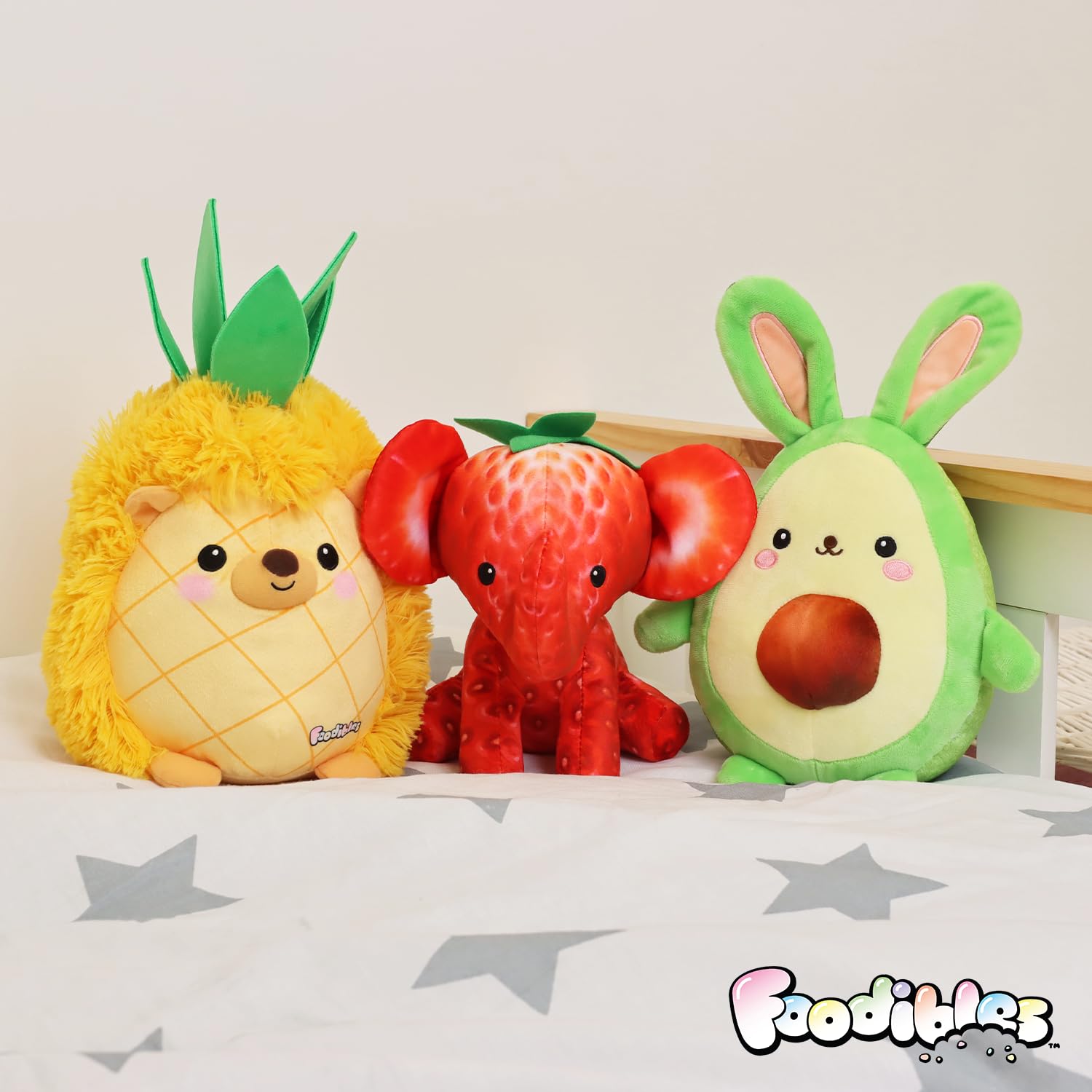FOODIBLES Pineapple Hedgehog Soft Cuddly Scented Plush Toy | Approx. 20cm High | Recycled Materials 11