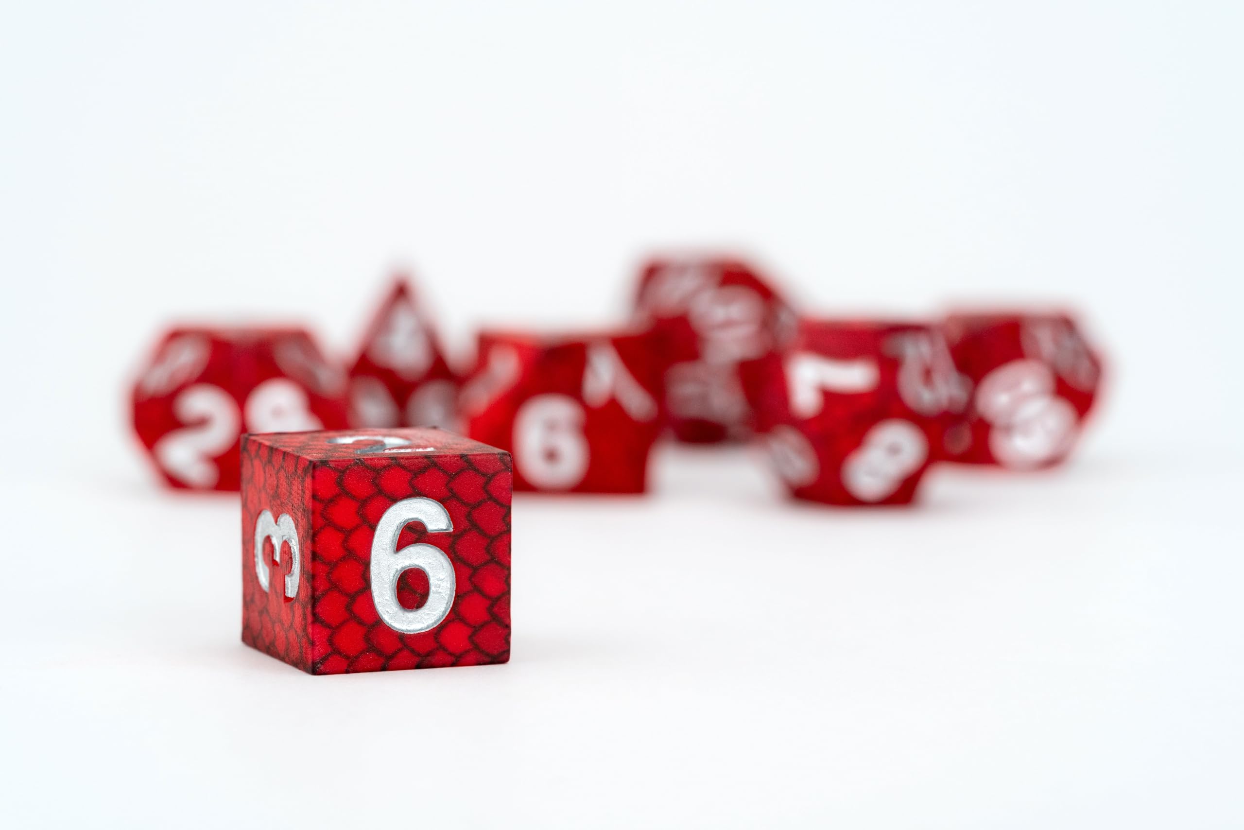 Metallic Dice Games Dragon Storm Red Dragon Scales Silicone Dice Set