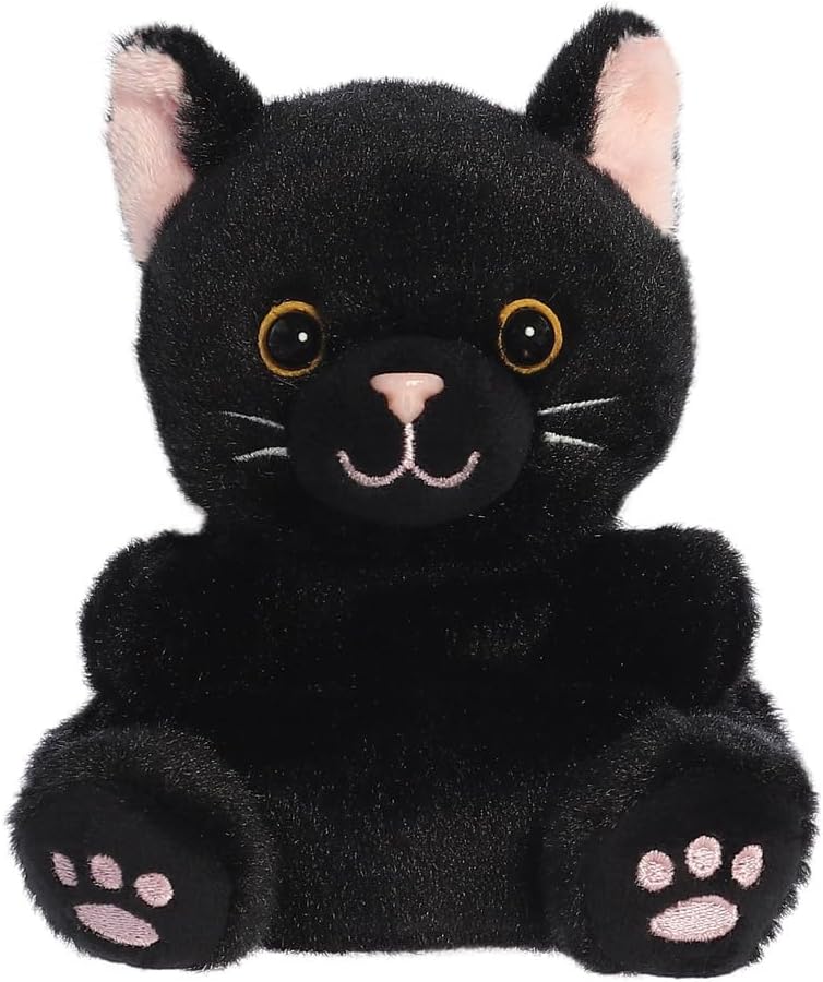 Aurora Palm Pals Twilight Black Cat 5In - Soft Plush Toy for Babies & Toddlers