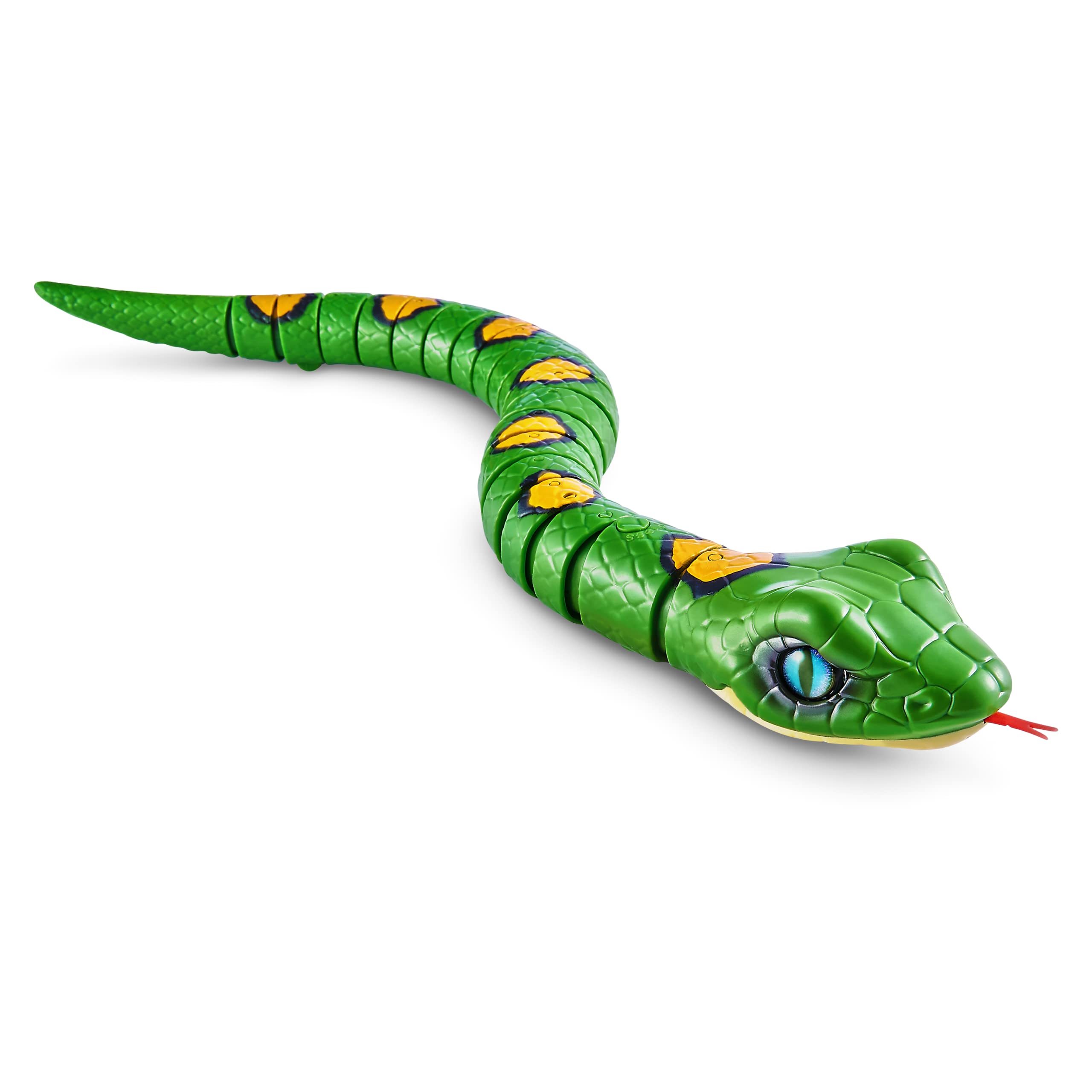 Robo Alive Snake Series 3 - Realistic Robotic Toy Pet with Light-Up Mouth & Slithering Movement (Green)