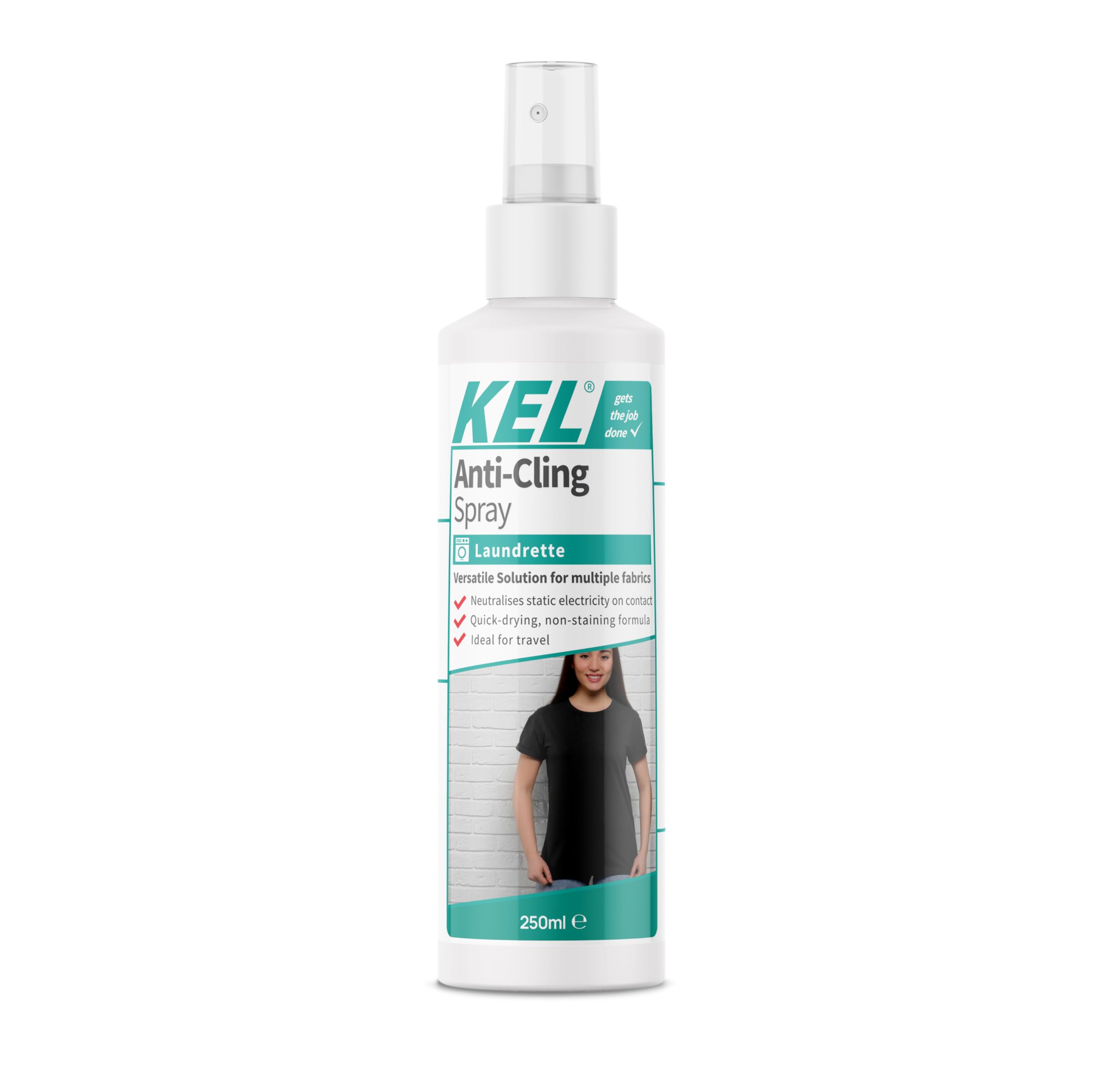 KEL Anti-Static Spray for Clothes - Eliminates Static Charge & Smooths Creases | 250ml