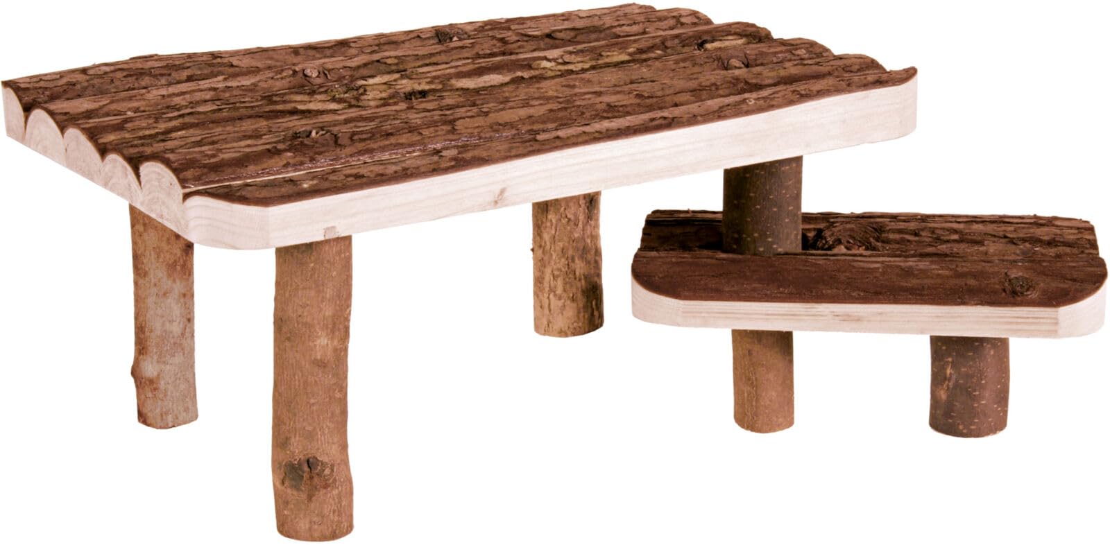 TRIXIE Natural Living Shelter with Stairs | Natural Wood Hideaway | 37 x 17 x 28 cm | Brown