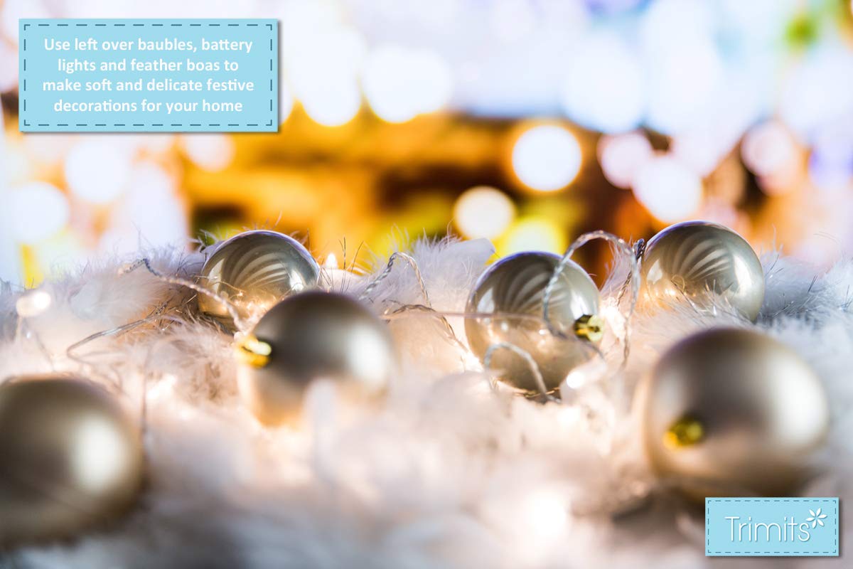 Trimits Marabou Feather Boa 1.8m - White Fluffy Costume Accessory for Festivals, Pride, Weddings & Decor