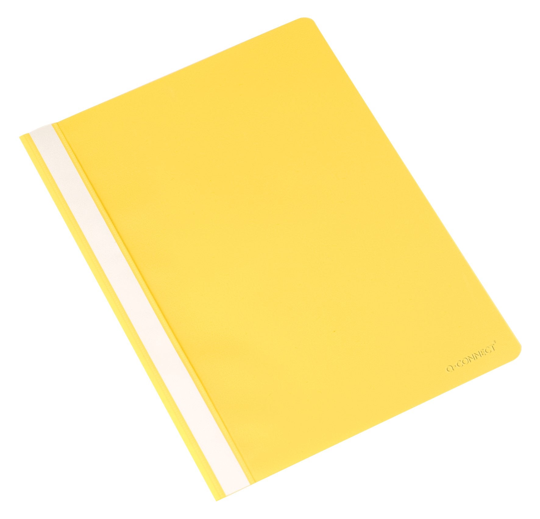 Q-Connect A4 Project Folders - Yellow, 2-Bar Prong Fastener | 100 Sheet Capacity | Pack of 25