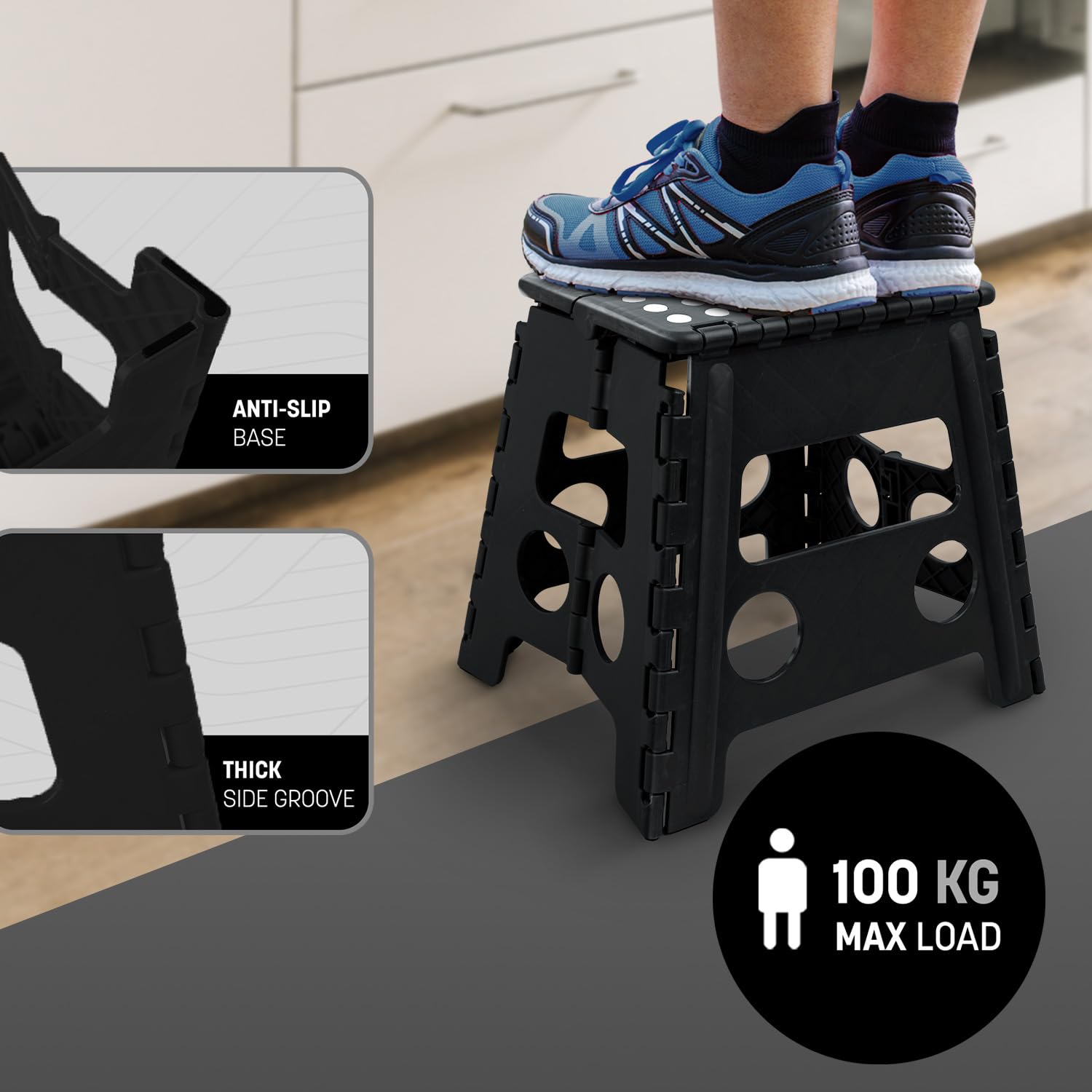 KEPLIN 13 Inch Heavy Duty Folding Step Stool | 150kg Capacity | Plastic 6