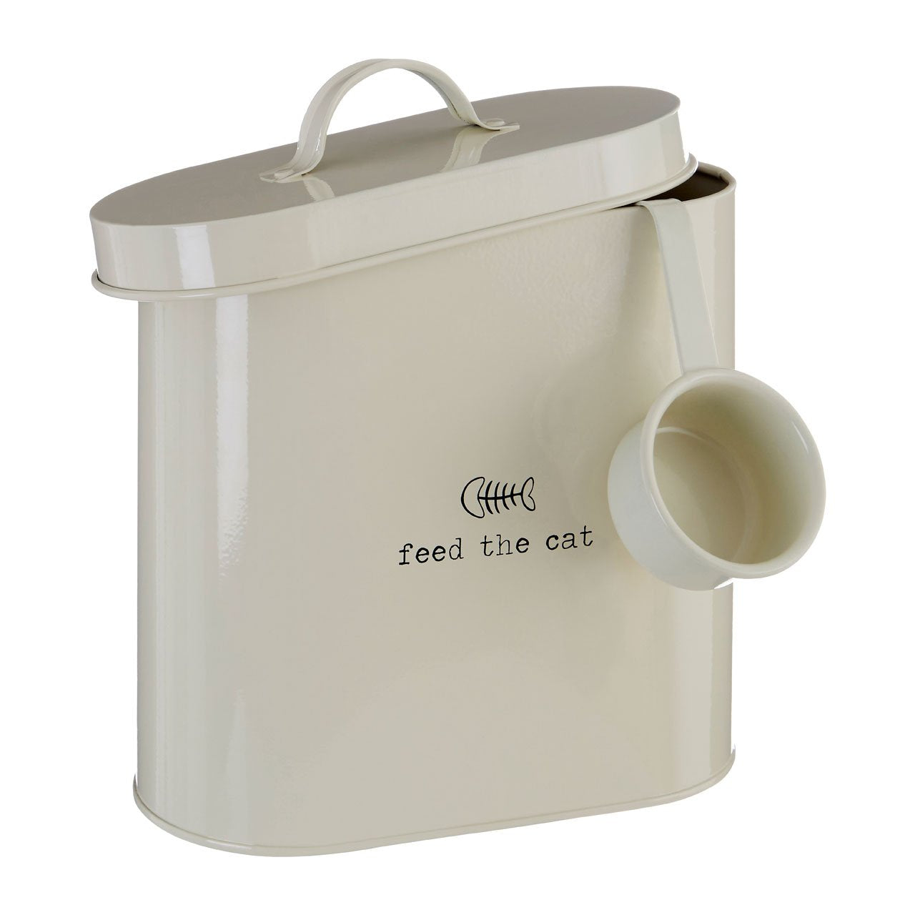 Premier Housewares Adore Pets Food Storage Bin - 2.8L Capacity | Galvanised Steel | Cream 1