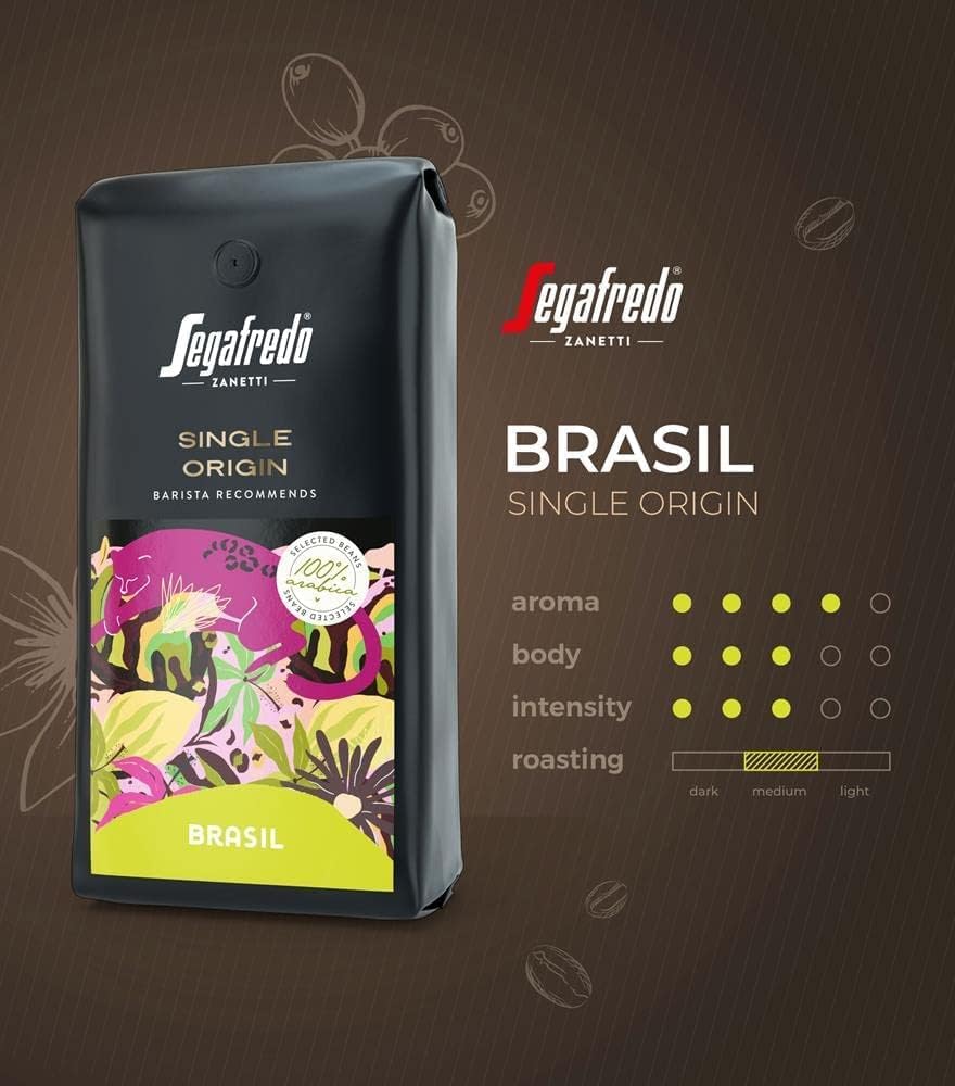 Segafredo Zanetti Single Origin Brasil 100% Arabica Coffee Beans - 1kg 3