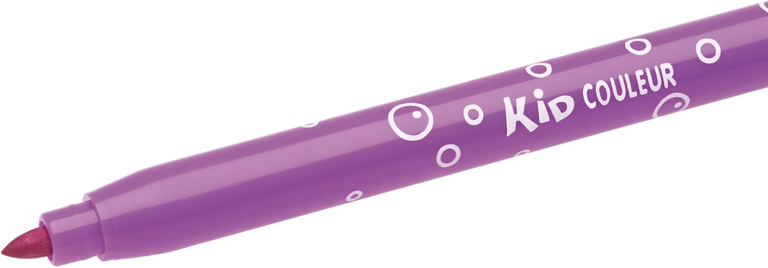BIC Kids Kid Couleur Felt Tip Pens - Assorted Colors Medium Point Washable Markers for Kids, Pack of 12 12