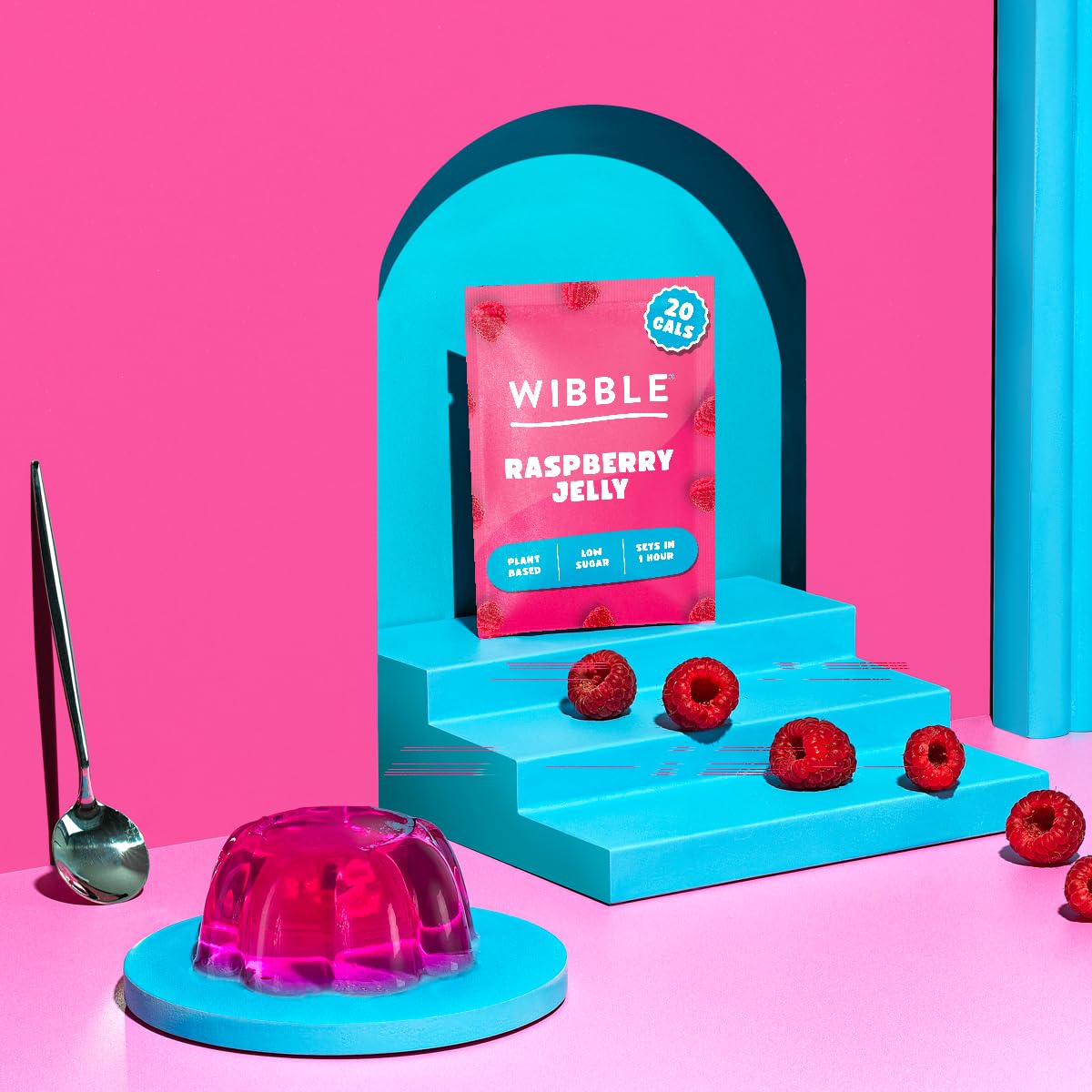 Wibble Natural Crystals 8-Pack Variety Jelly Powder - Plant-Based, Low Sugar, Low Calorie Vegan Jelly, 4 Flavors 3