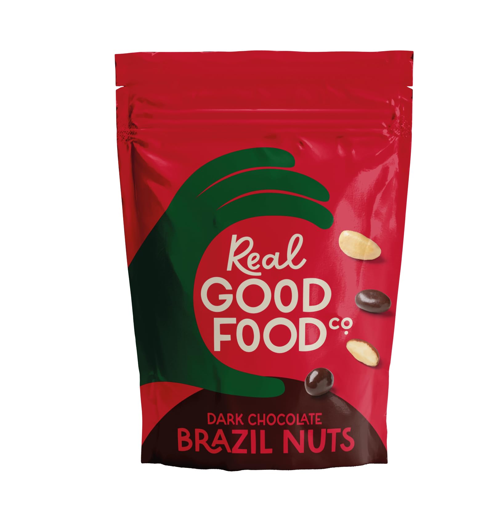 Real Good Food Co Dark Chocolate Brazil Nuts 150g - Chocolate Coated Nuts Snack