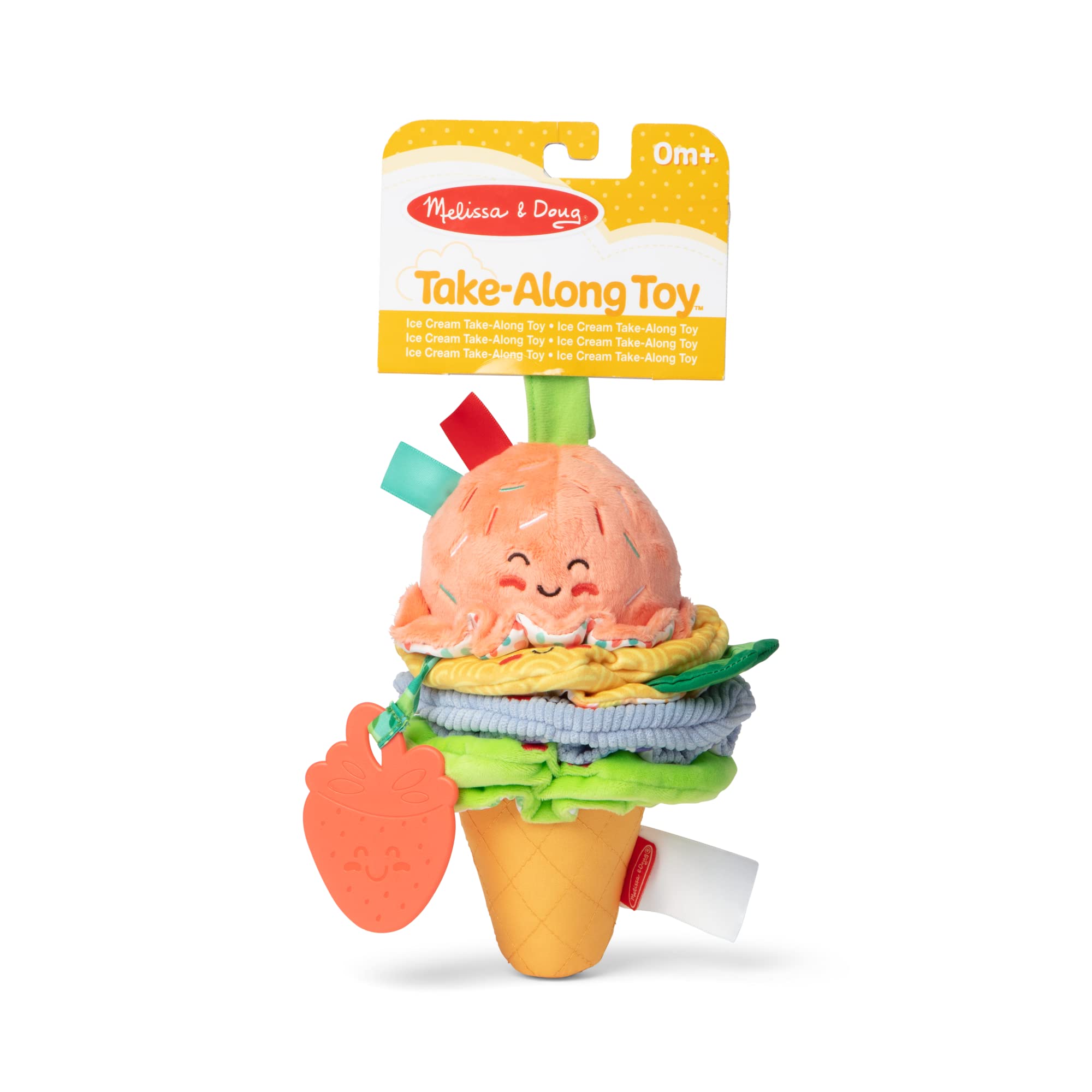Melissa & Doug Ice Cream Take-Along Clip-On Infant Toy - Vibration & Chime Sounds | 0+ Months