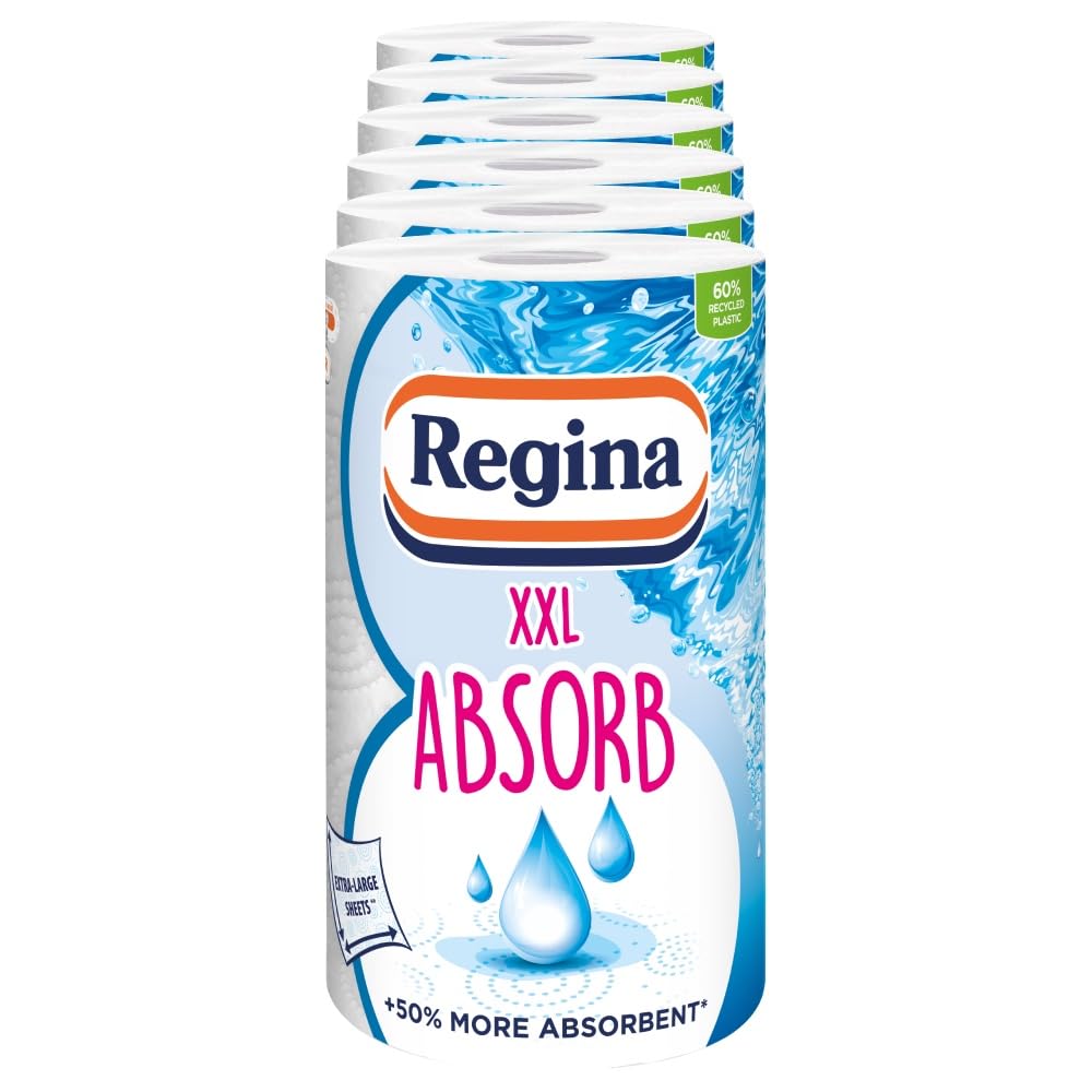 Regina - XXL Absorb Kitchen Roll 6 Rolls | 75 Extra Large Sheets per Roll