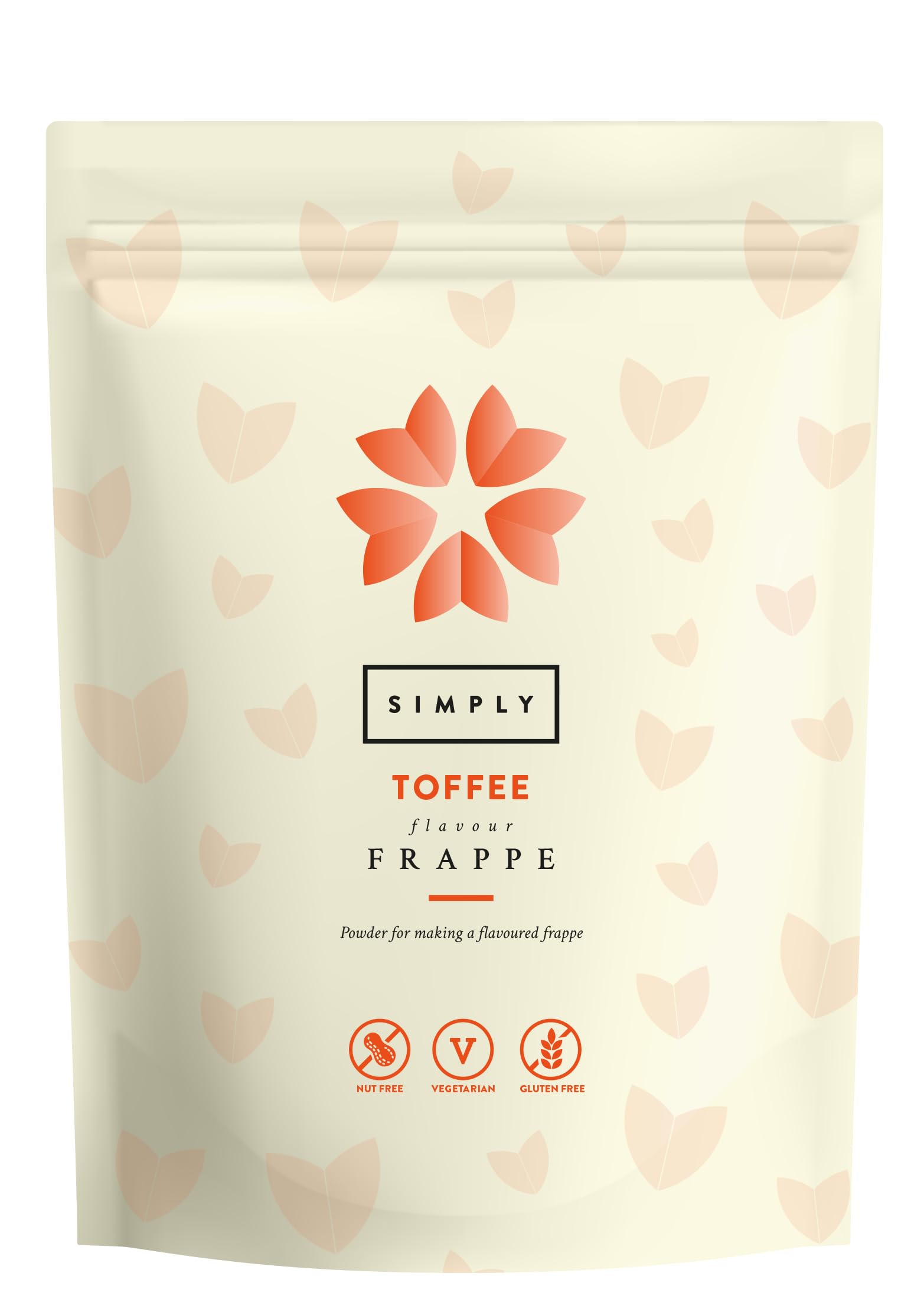 Simply - Toffee Frappe Powder, Nut Free & Gluten Free Iced Drink Mix with Real Toffee Pieces