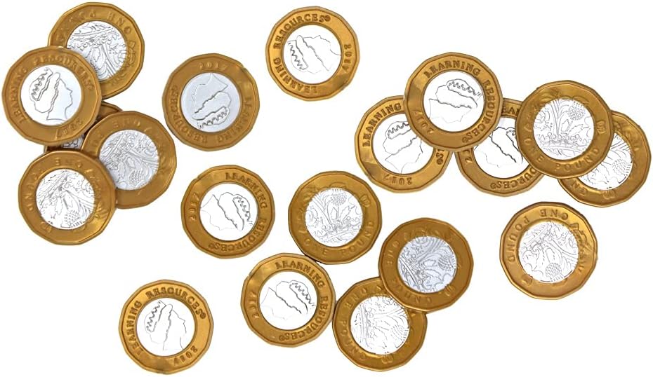 Learning Resources New Design £1 Coin Set - Educational Play Money for Ages 3+ 4