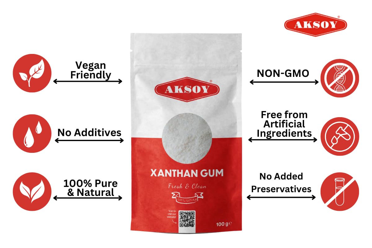 Aksoy - Xanthan Gum 100g Powder Thickener & Stabilizer for Cooking 10