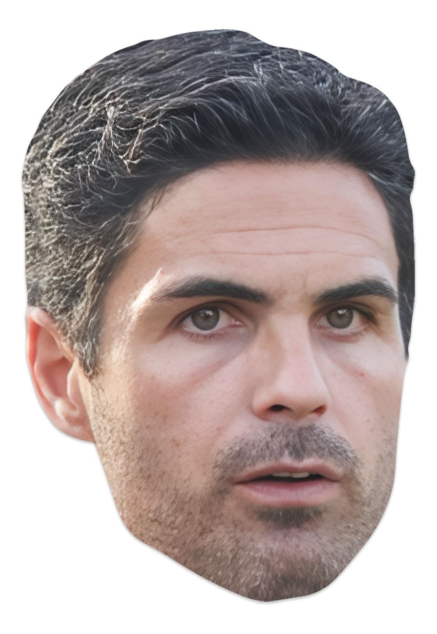 STAR CUTOUTS Mikel Arteta Cardboard Face Mask CM286 | One Size Adult Dress-Up Accessory