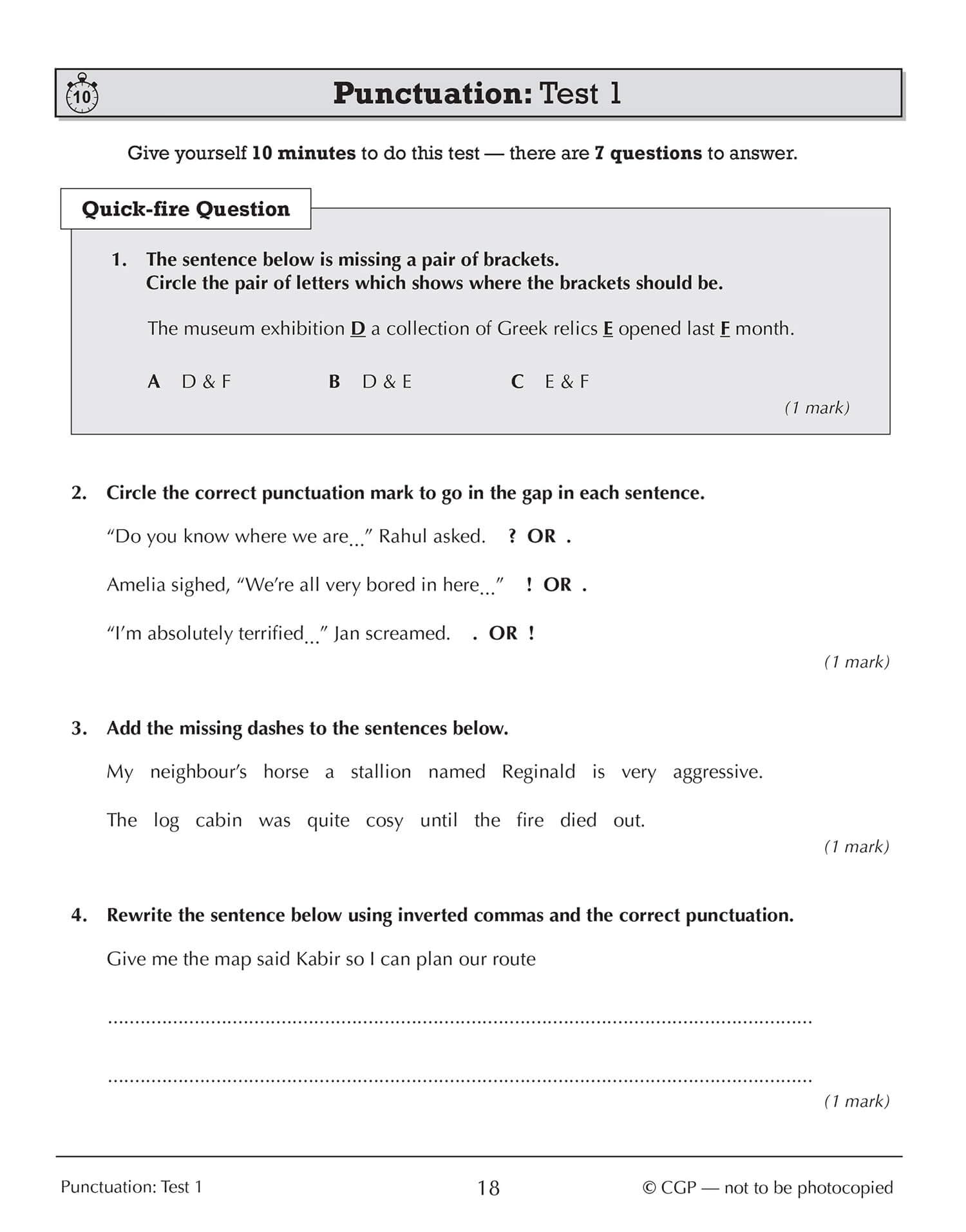 CGP KS3 Spelling, Punctuation and Grammar 10-Minute Tests (includes answers) | Paperback