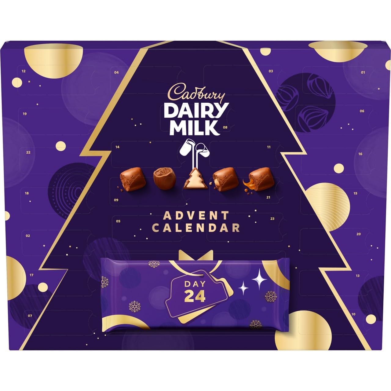 Cadbury Festive Chocolate Advent Calendar - 24-Day Countdown with Dairy Milk Chocolate