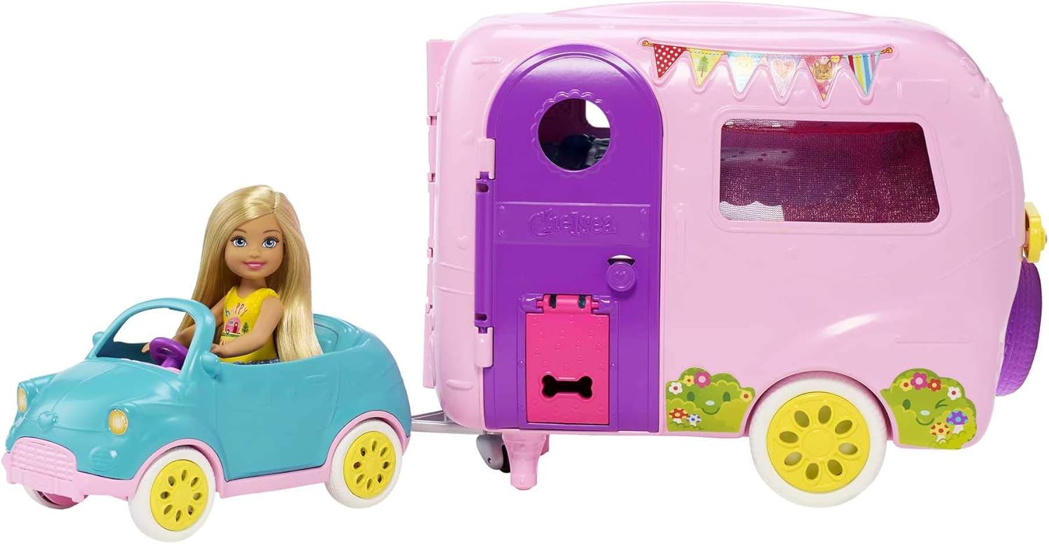 Barbie Club Chelsea Camper Playset - Vehicle, Doll, Puppy & 10 Accessories for Ages 3+