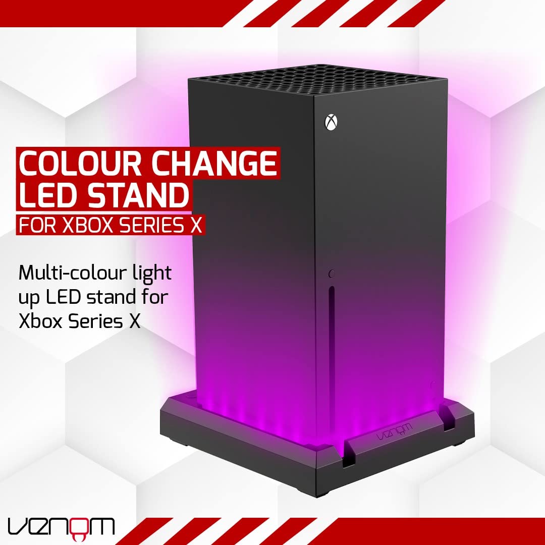 Venom Multi-Colour LED Light-up Console Stand for Xbox Series X | USB Powered | Adjustable Brightness 2
