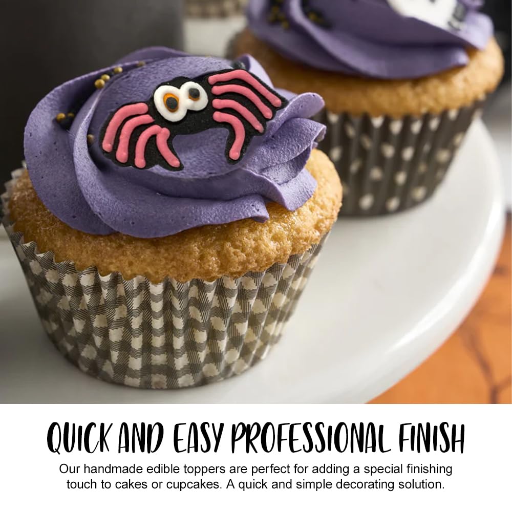 Anniversary House - 6pcs Halloween Neon Spider Edible Cake Toppers