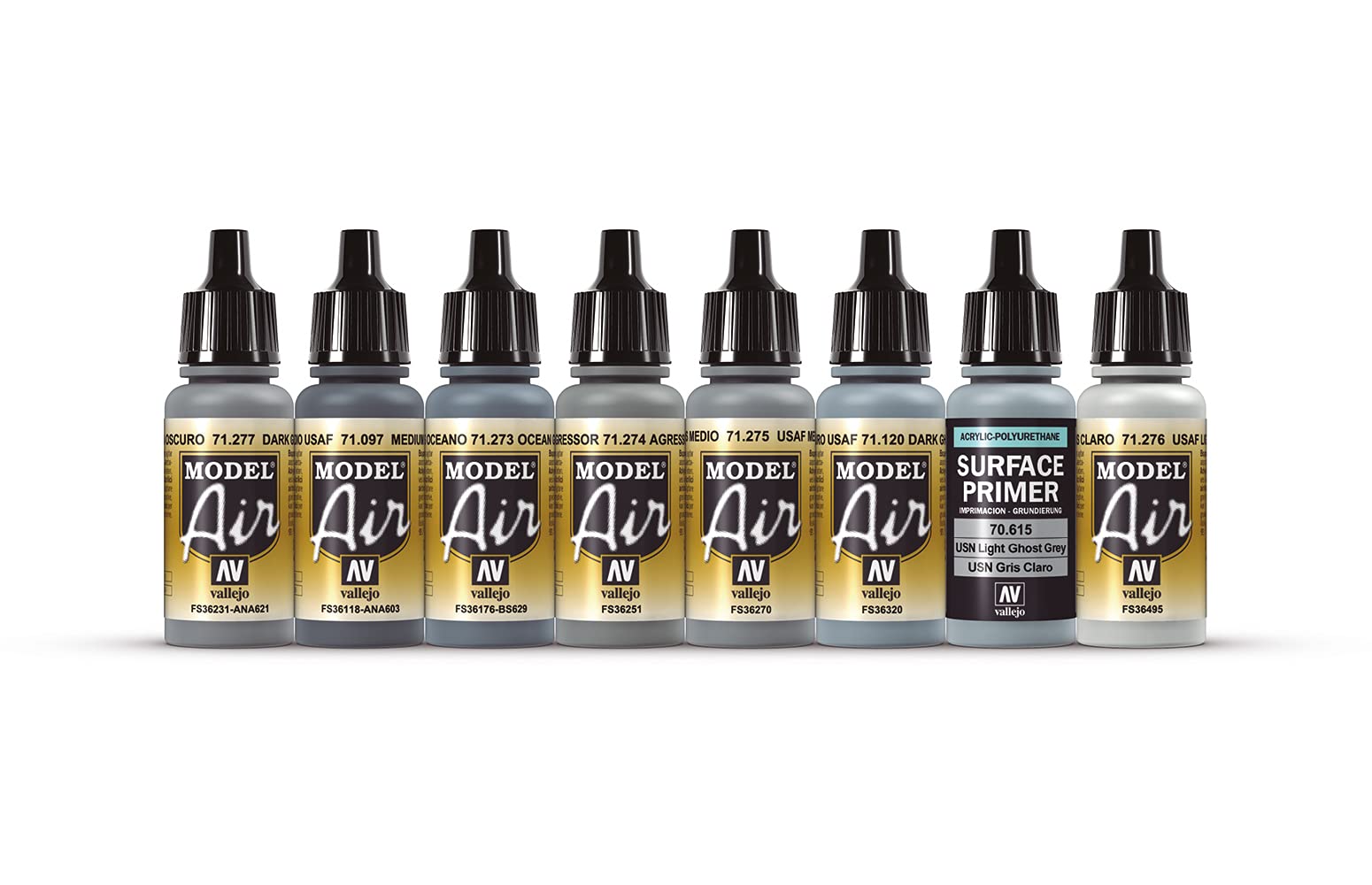 Vallejo Model Air VJ71156 USAF Grey Schemes Acrylic Paint Set - 8 Colors, 18ml Bottles 3