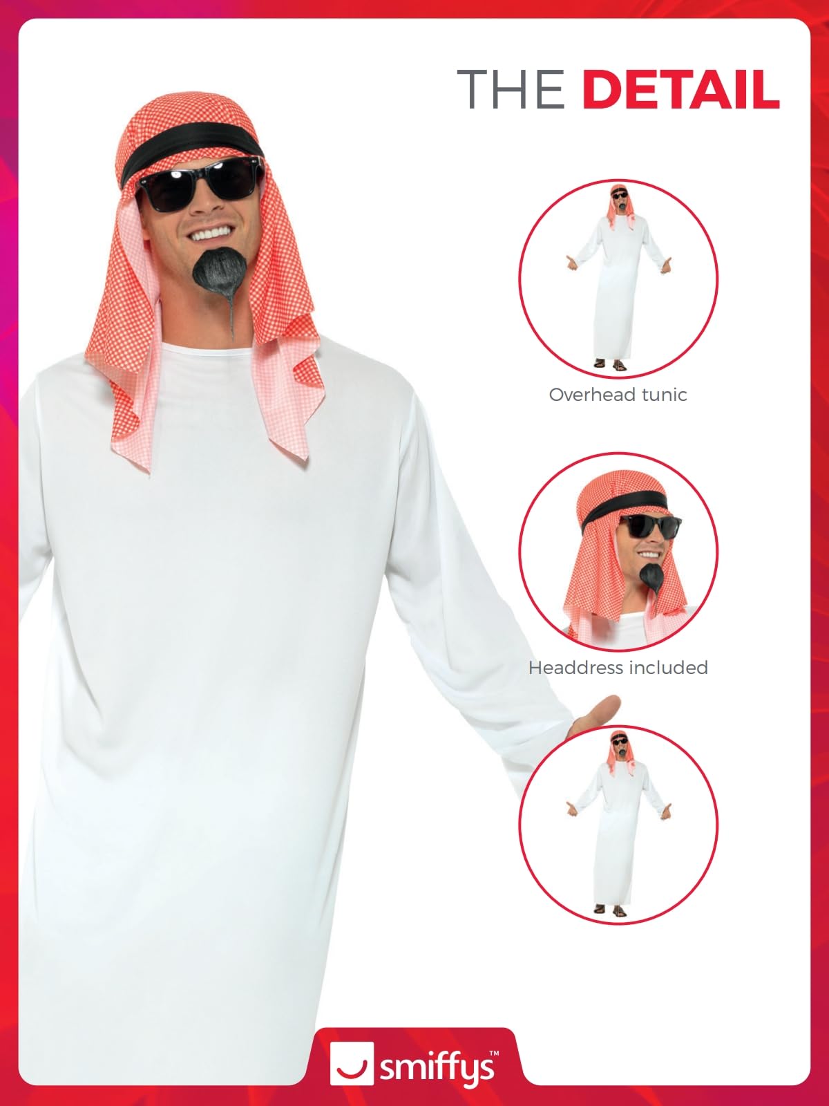 Smiffys Sheikh Costume - Adult Fancy Dress for Role Play 3