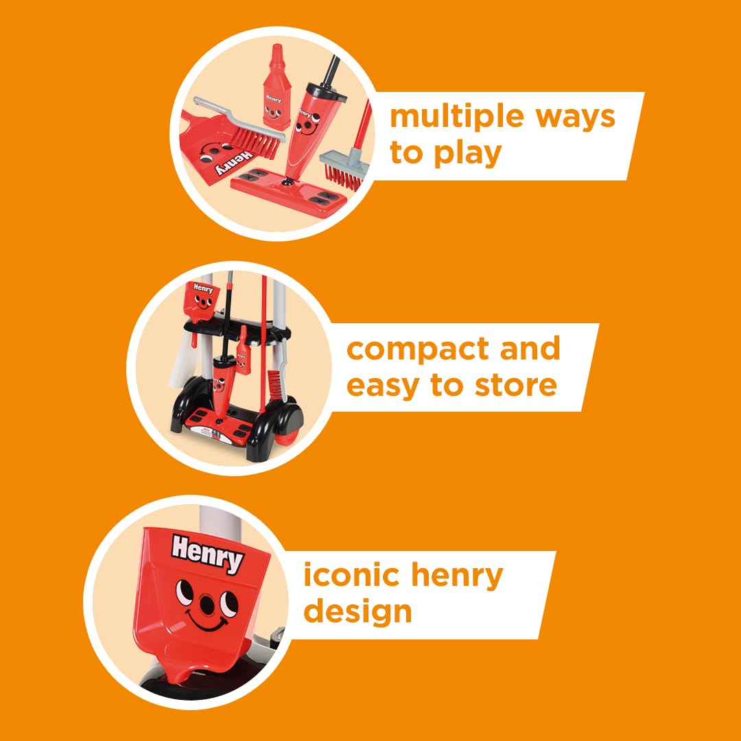 Casdon Henry Cleaning Trolley - Pretend Play Cleaning Set for Kids 3+ 12