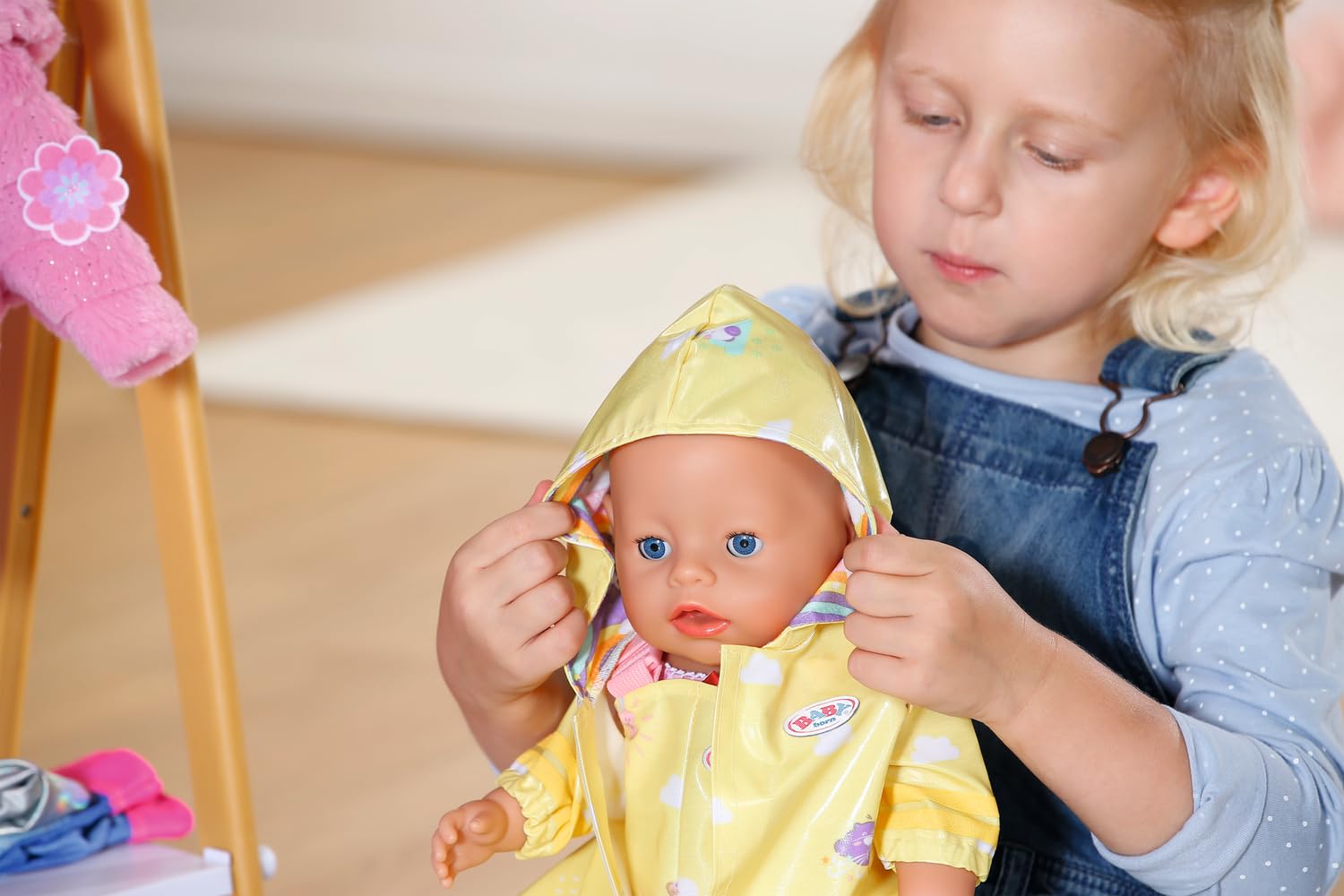 BABY born Deluxe Rain Outfit 836460 - Rain Set with Raincoat, Trousers & Wellington Boots for Dolls up to 43cm 7