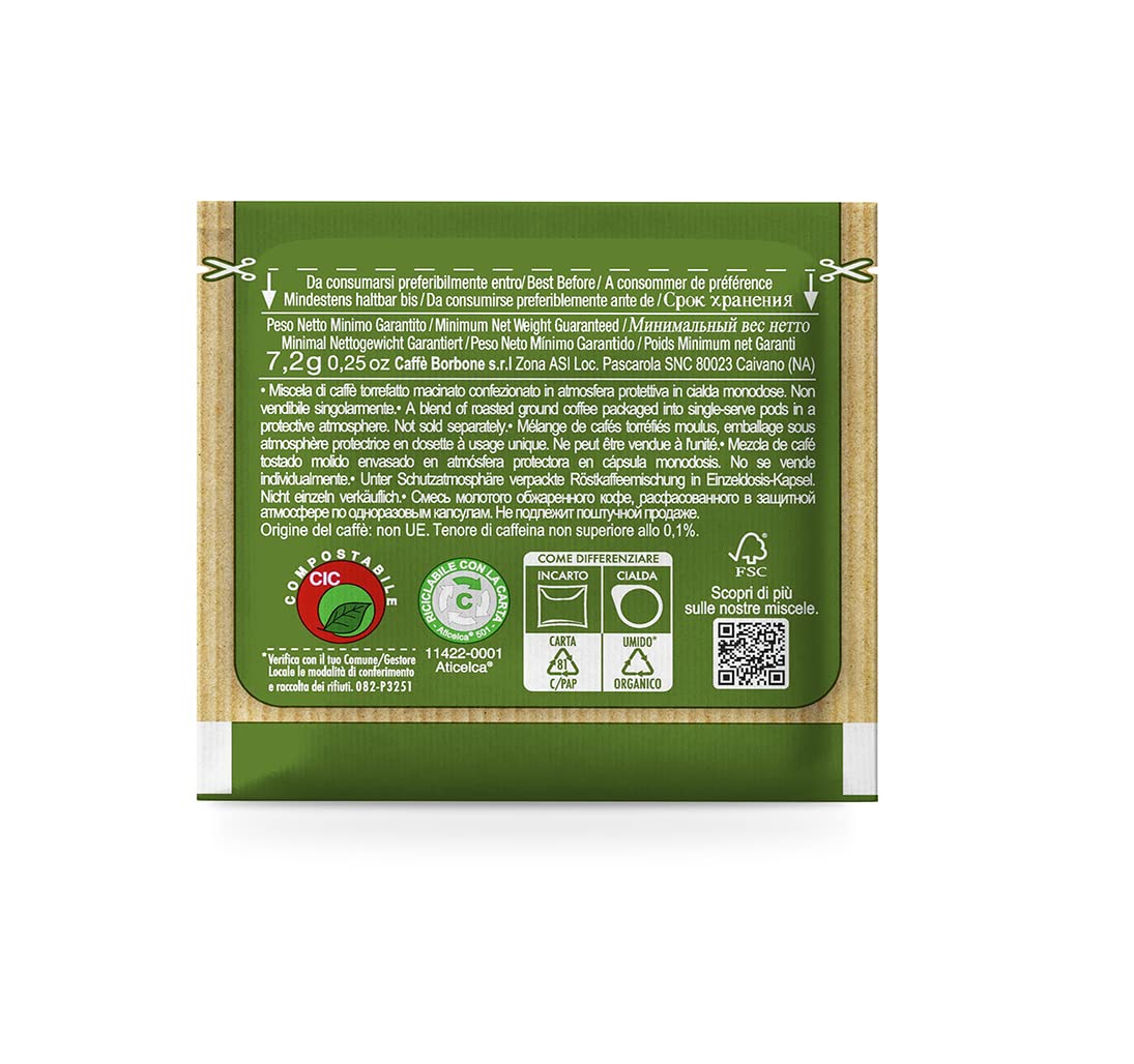 Caffè Borbone Dek Decaffeinated Coffee Pods - Compostable, 50 Count x 2