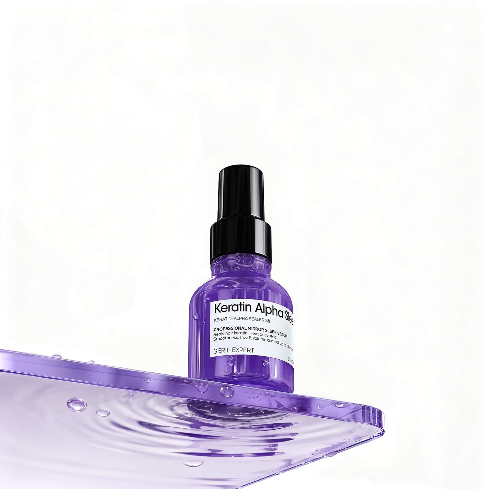 L'Oréal Professionnel Keratin Alpha Sleek Mirror Sleek Hair Serum - 50 ml | Heat Protection 230°C | Anti-Frizz 9