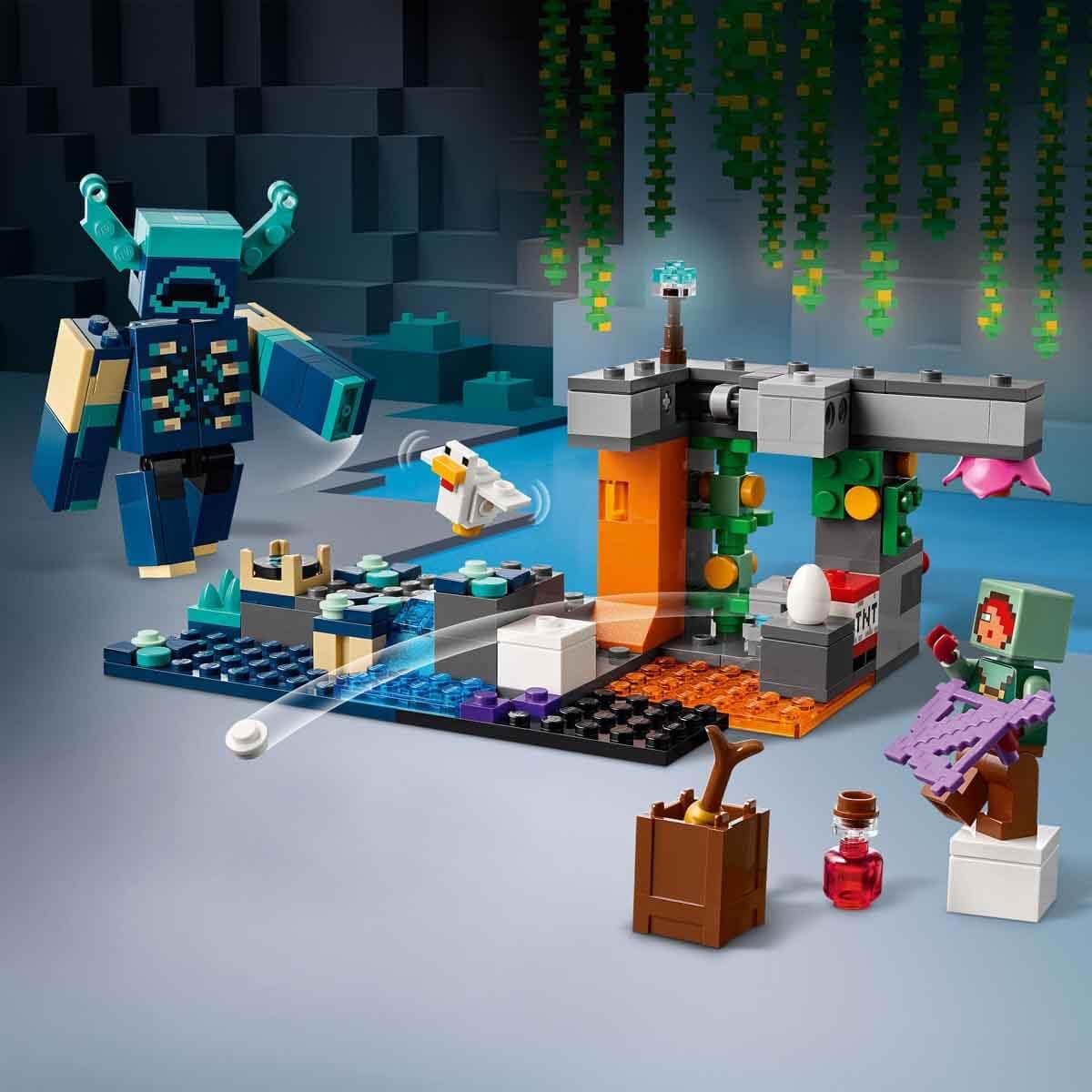 LEGO Minecraft The Warden Encounter 21274 - Buildable Warden Figure with Minifigure and Lush Cave Set 3