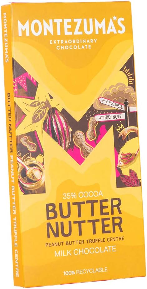Montezuma - Butter Nutter 35% Cocoa Milk Chocolate with Peanut Butter Truffle Centre, 90g Bar 4