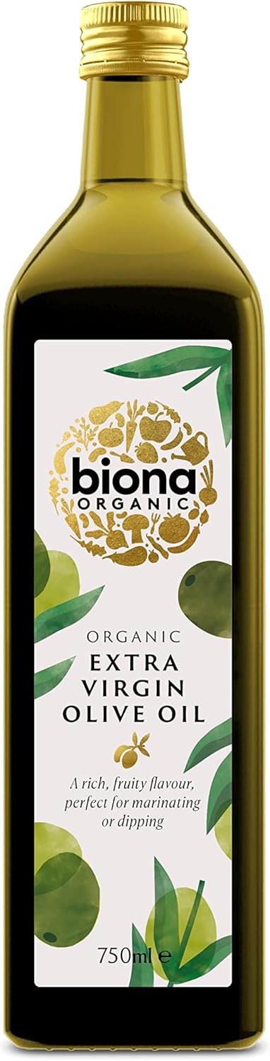 Biona Organic Extra Virgin Olive Oil 750ml - Cold Pressed - Recyclable Glass Jar