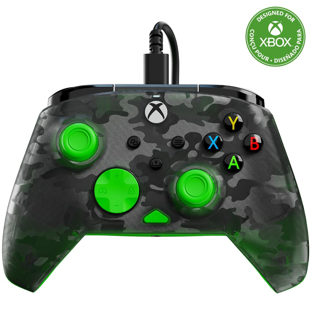 Turtle Beach Rematch Core Wired Gaming Controller for Xbox & PC - Green and Ghost Black Camo