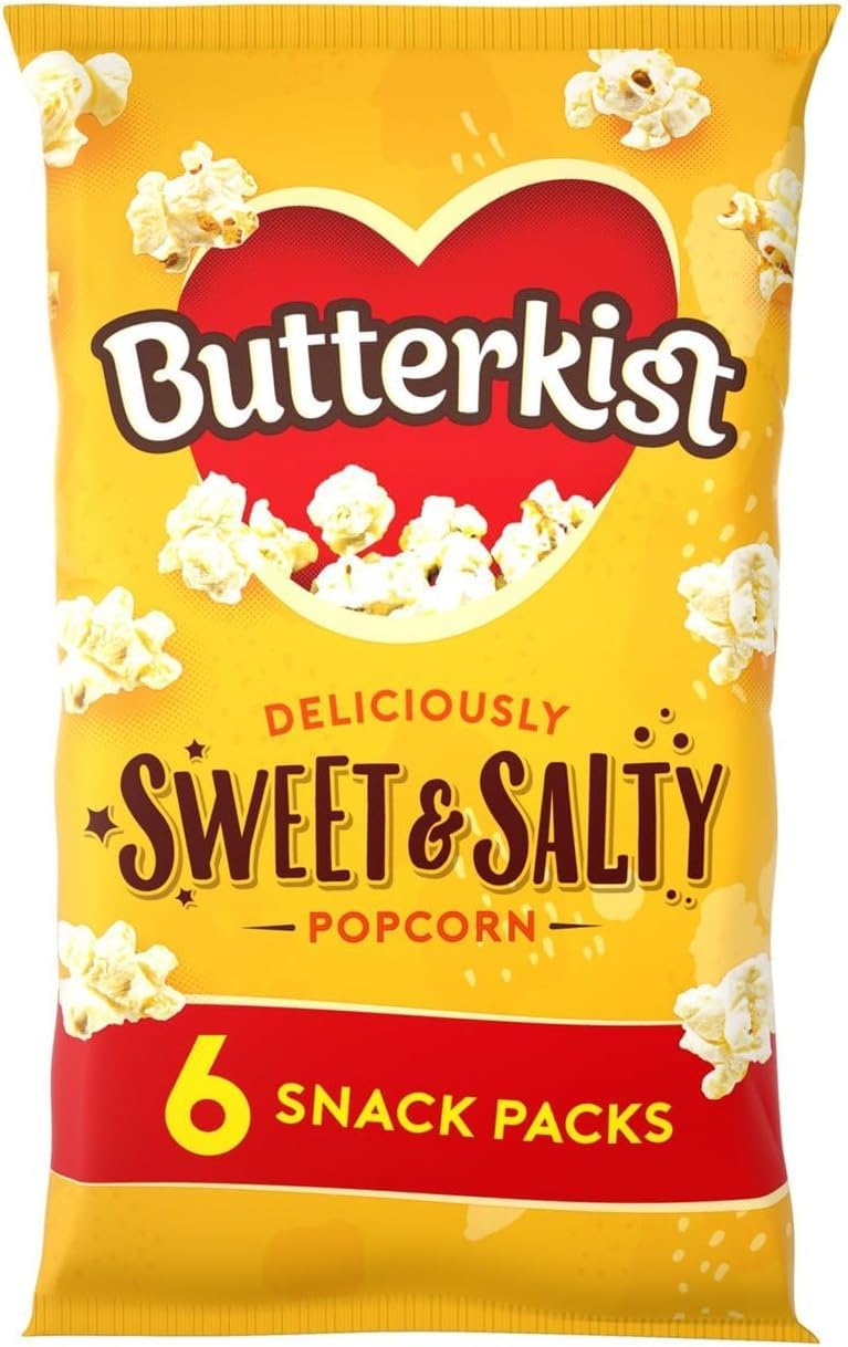 Butterkist Sweet & Salty Popcorn Multipack - 6 x 12g Bags | 60 Calories Per Bag 1