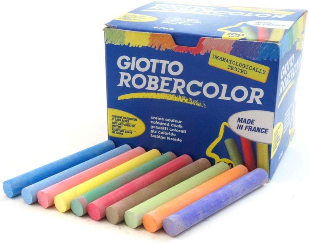 Giotto Robercolor Assorted Chalk - Dust-Free, Dermatologically Tested, Multi-Coloured 4