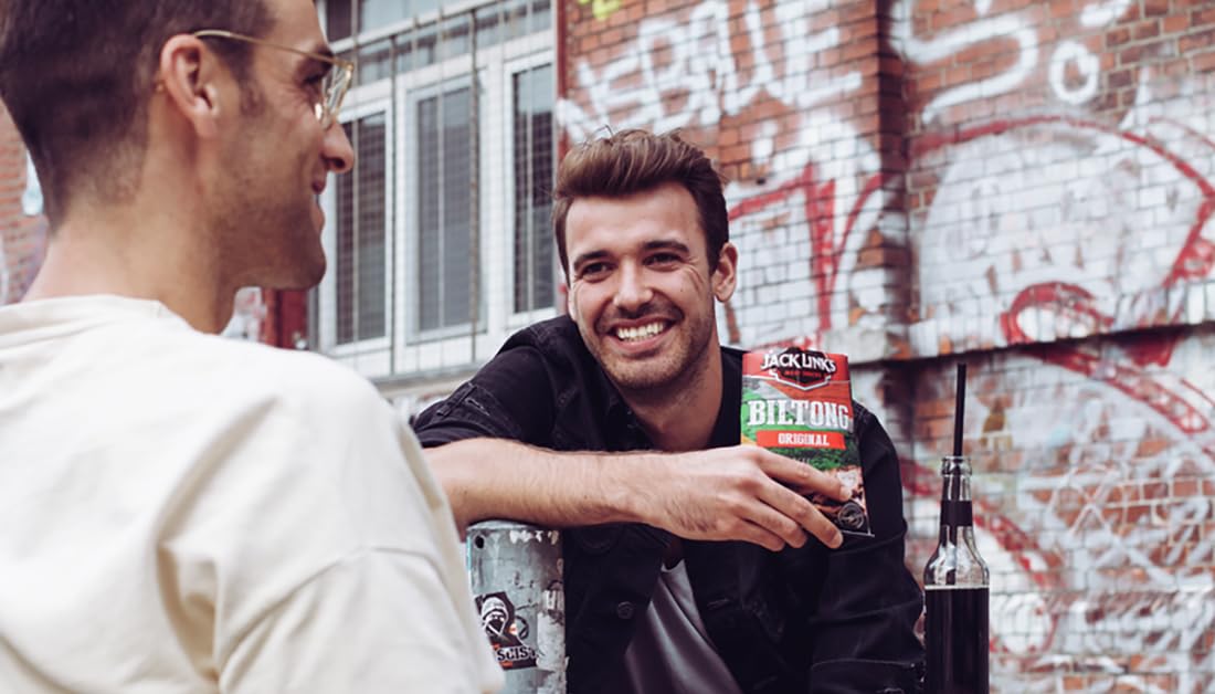 Jack Link's Biltong Jerky Original - Pack of 12 x 60g, Gluten Free High Protein Beef Snack 3