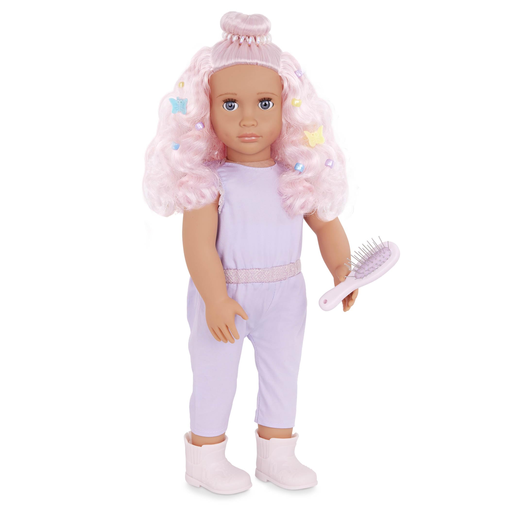 Our Generation Elara & Lumina 18-Inch Doll & Horse Foal Set with Matching Pink Hair Accessories 5