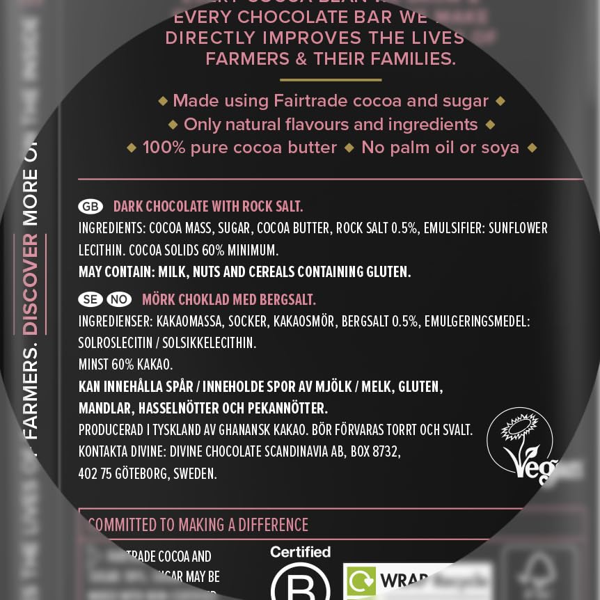 Divine - 60% Dark Chocolate with Pink Himalayan Salt (90 g)