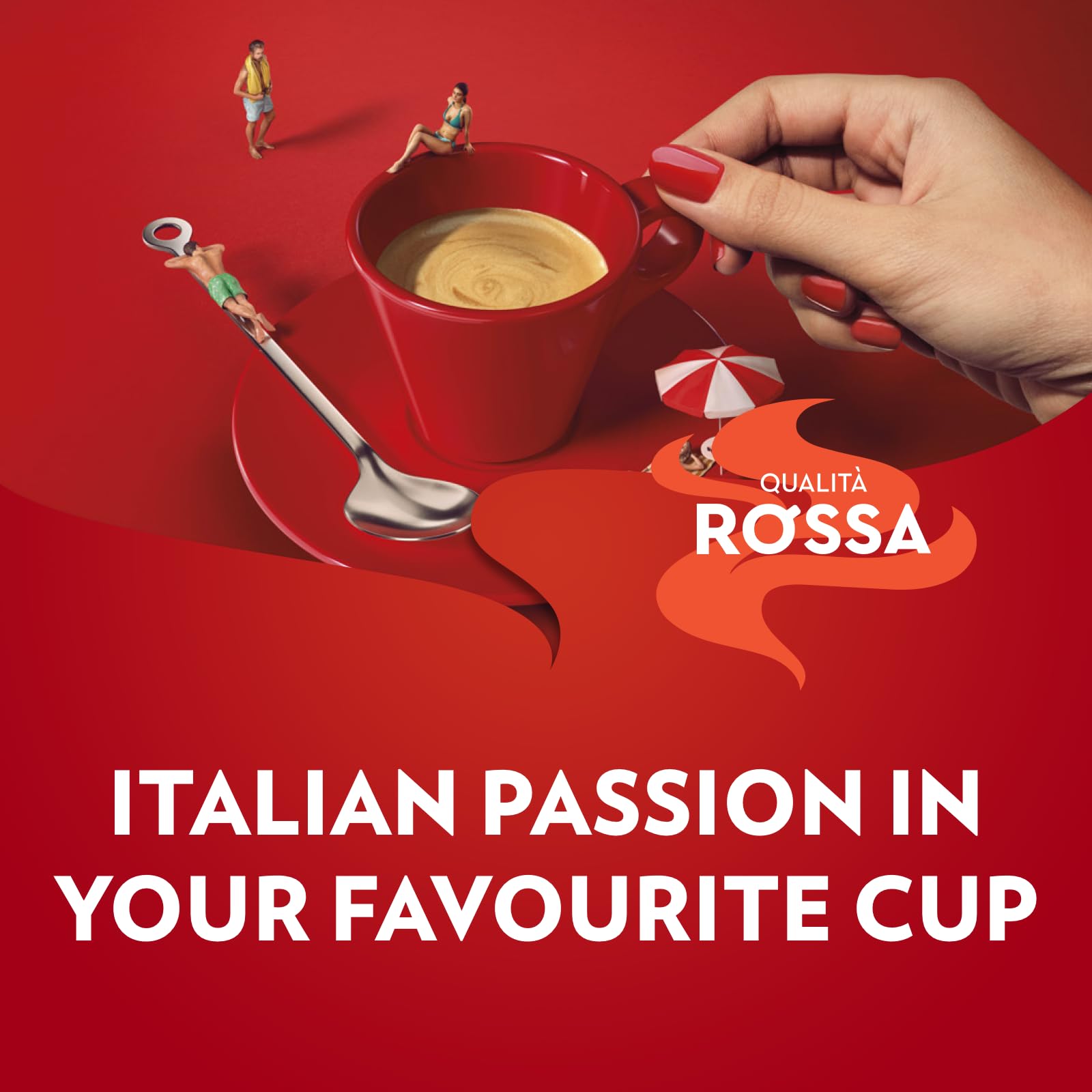 Lavazza Qualità Rossa Ground Coffee - 1 kg, Ideal for Moka Pots, French Press & Filter Machines