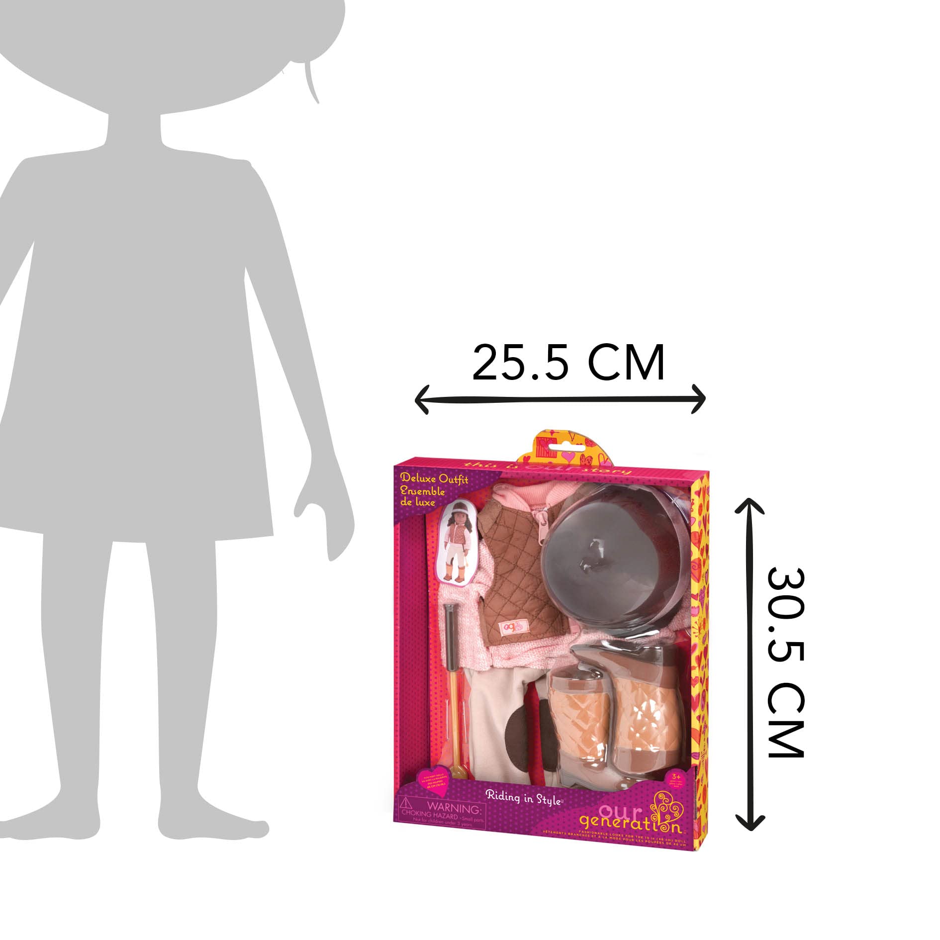 Our Generation Riding in Style Equestrian Outfit - 18" Doll Accessory Set with Helmet & Riding Crop 4