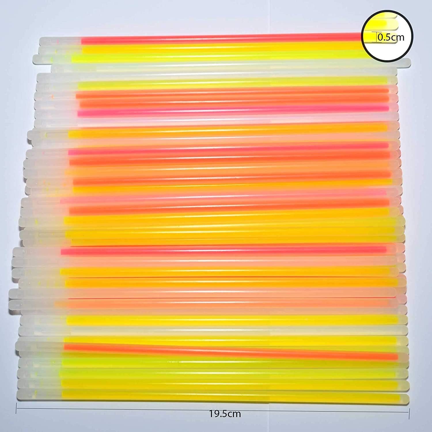 SHATCHI 100Pcs Glow Sticks 8" with Connectors - Neon Party Favors for Halloween, Rave, Birthday, Camping & 80s Themed Events 13