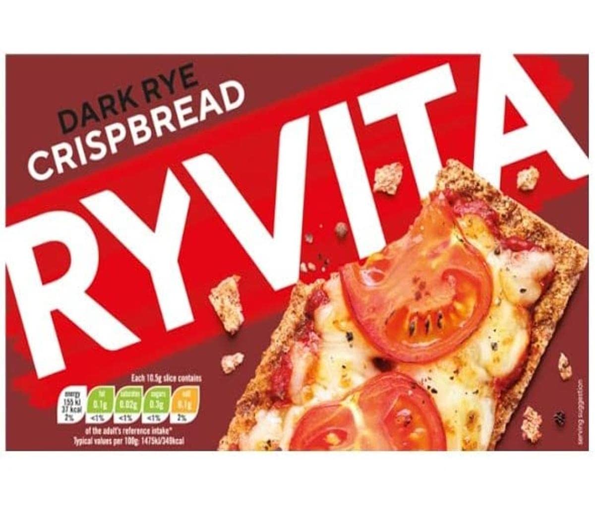 Ryvita Dark Rye Crispbread - Rich in Fibre, Low in Saturated Fat