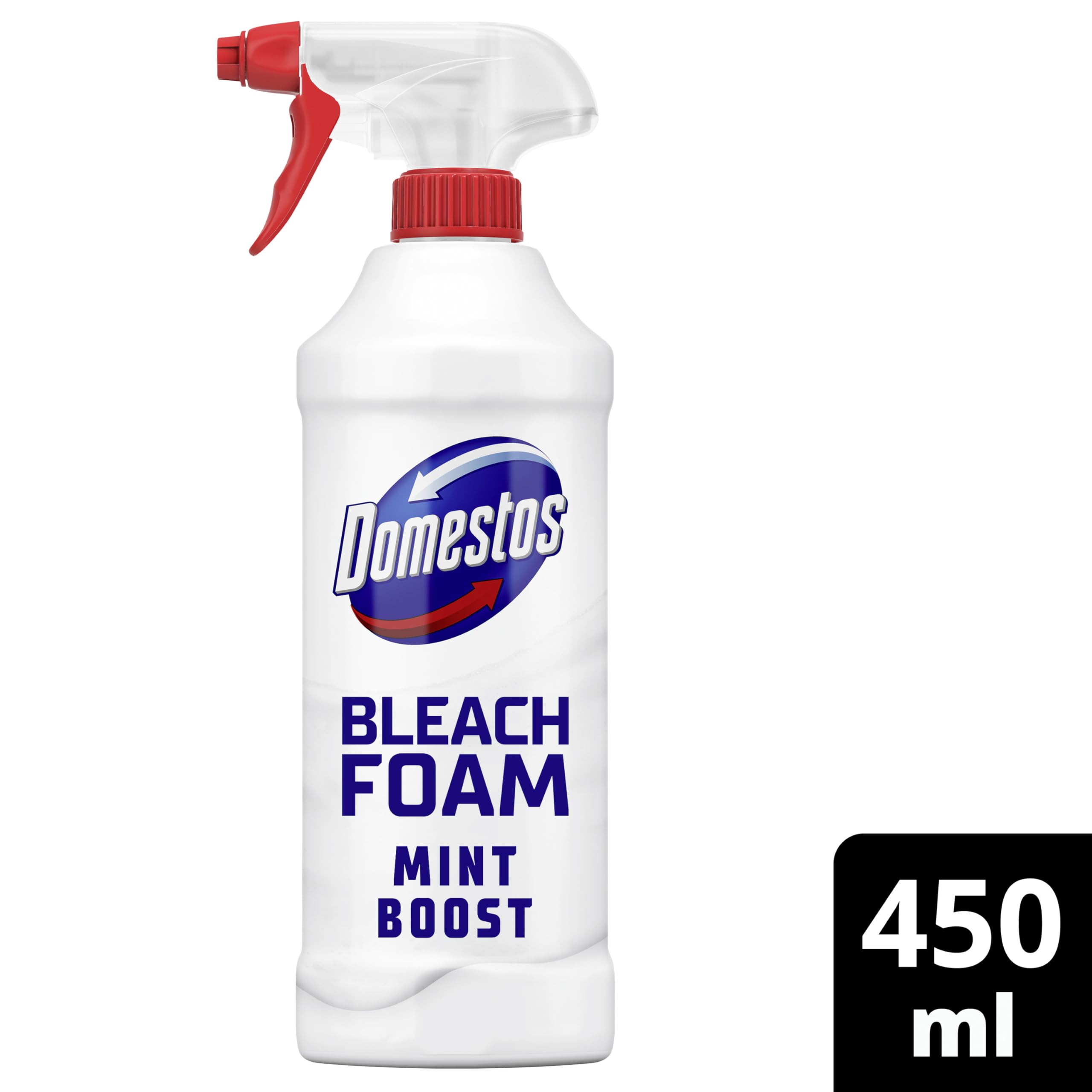 Domestos Mint Boost Bleach Foam Cleaner Spray for Toilet & Bathroom Surfaces 450 ml