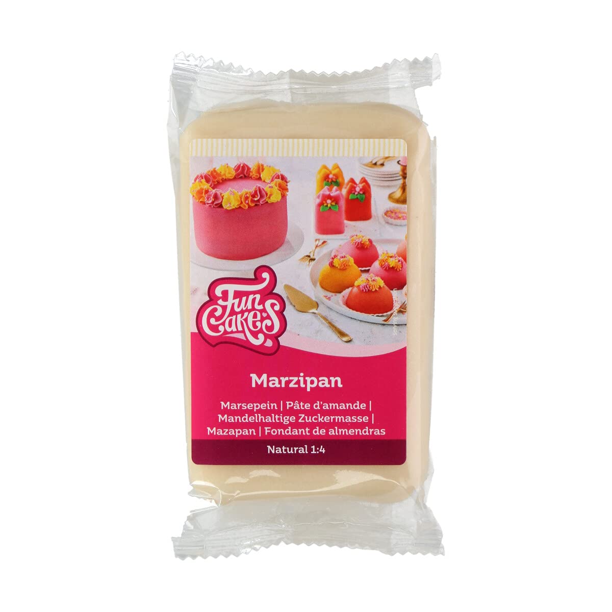 FunCakes Natural Marzipan 1:4 Ratio - Flexible & Smooth for Cake Covering | 250g