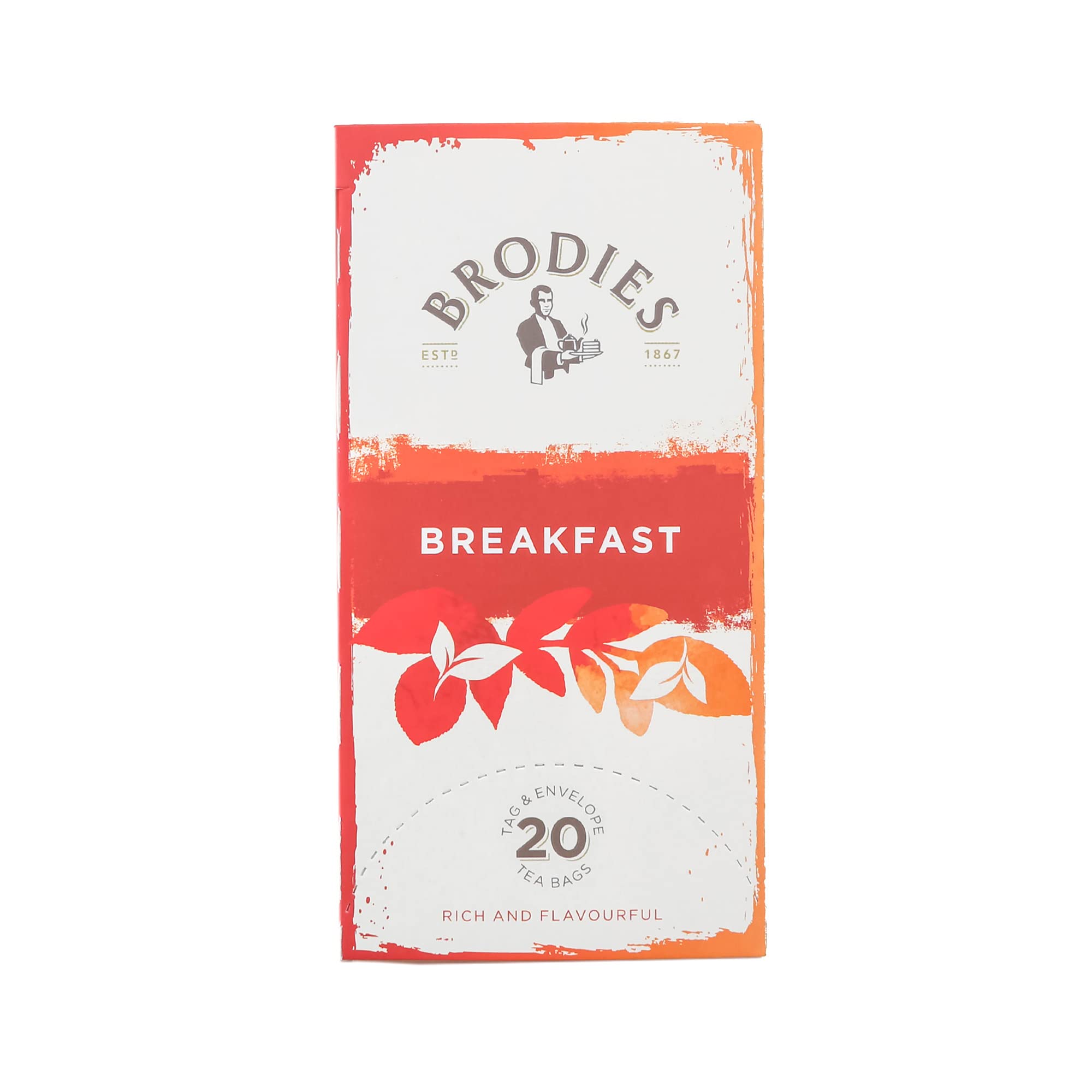 Brodies Breakfast Tea - 6 Boxes of 20 Individually Wrapped Tea Bags (120 Total) - Scottish Black Tea Blend 3