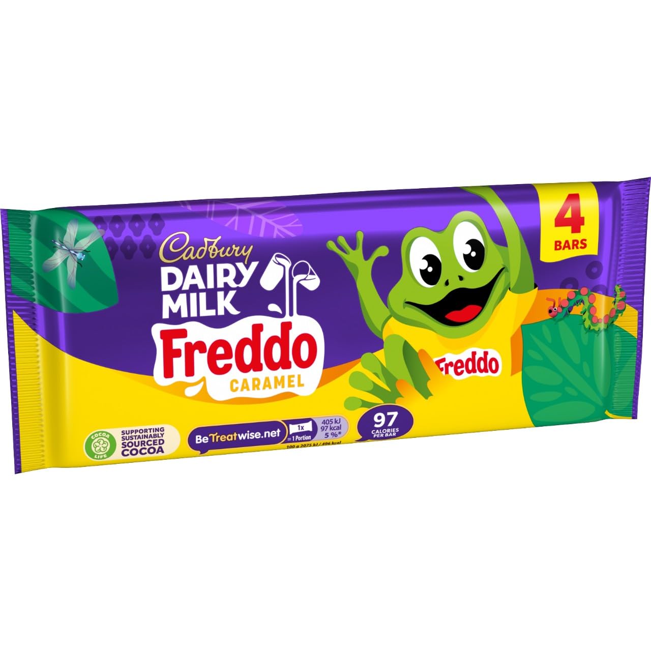 Cadbury Dairy Milk Freddo Caramel Chocolate Bar, 4 x 78 g Bitesize Treats