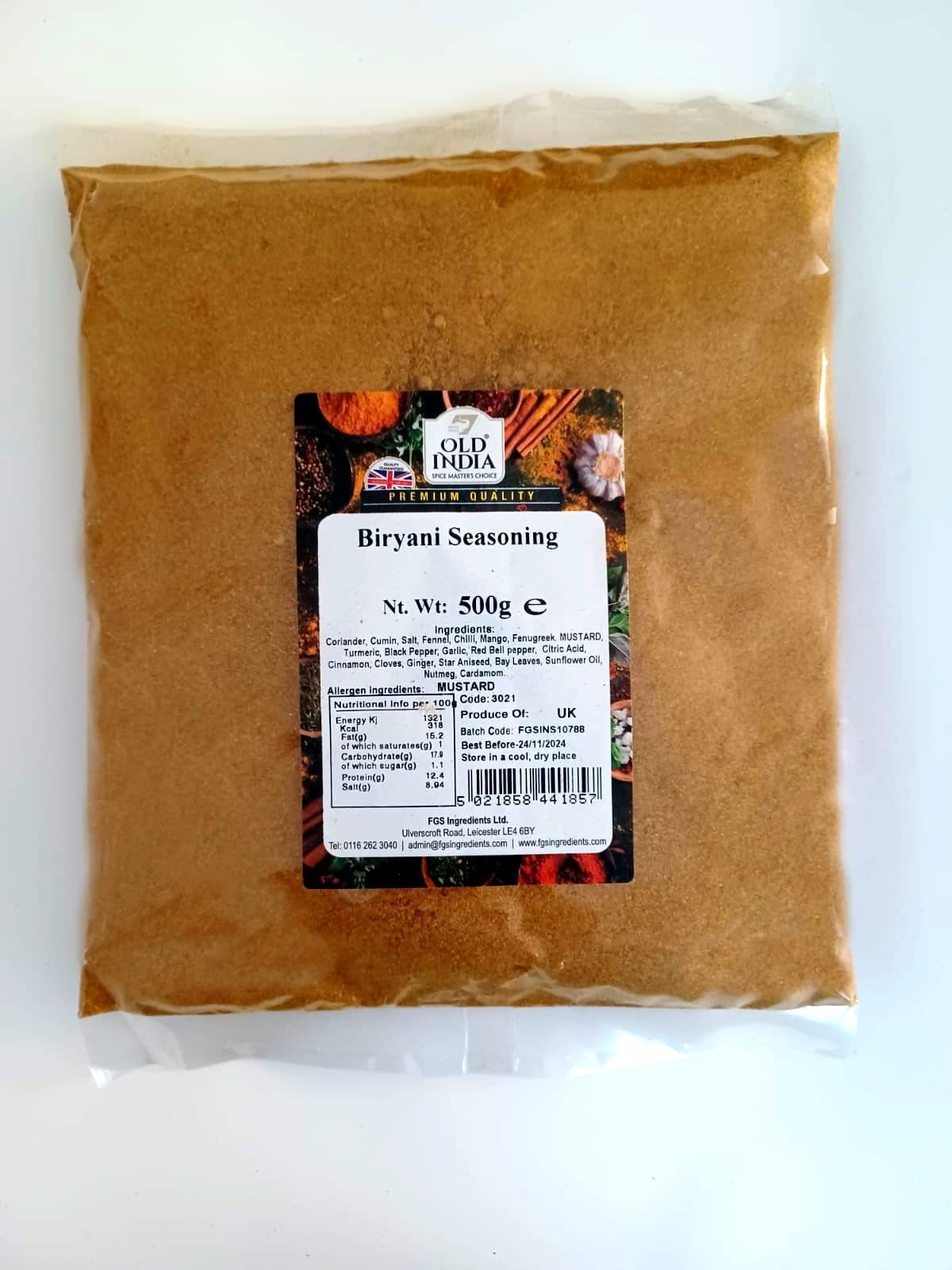 Old India Biryani Seasoning Powder - 100% Natural, Additive & GMO Free | 500g Pack 1