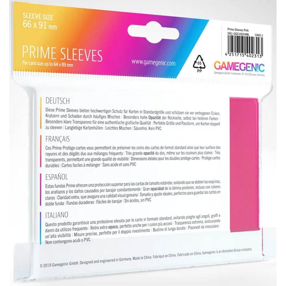 Gamegenic Prime Sleeves (100-Pack) - Pink Matte Finish for MTG, Pokémon, Yu-Gi-Oh! 3
